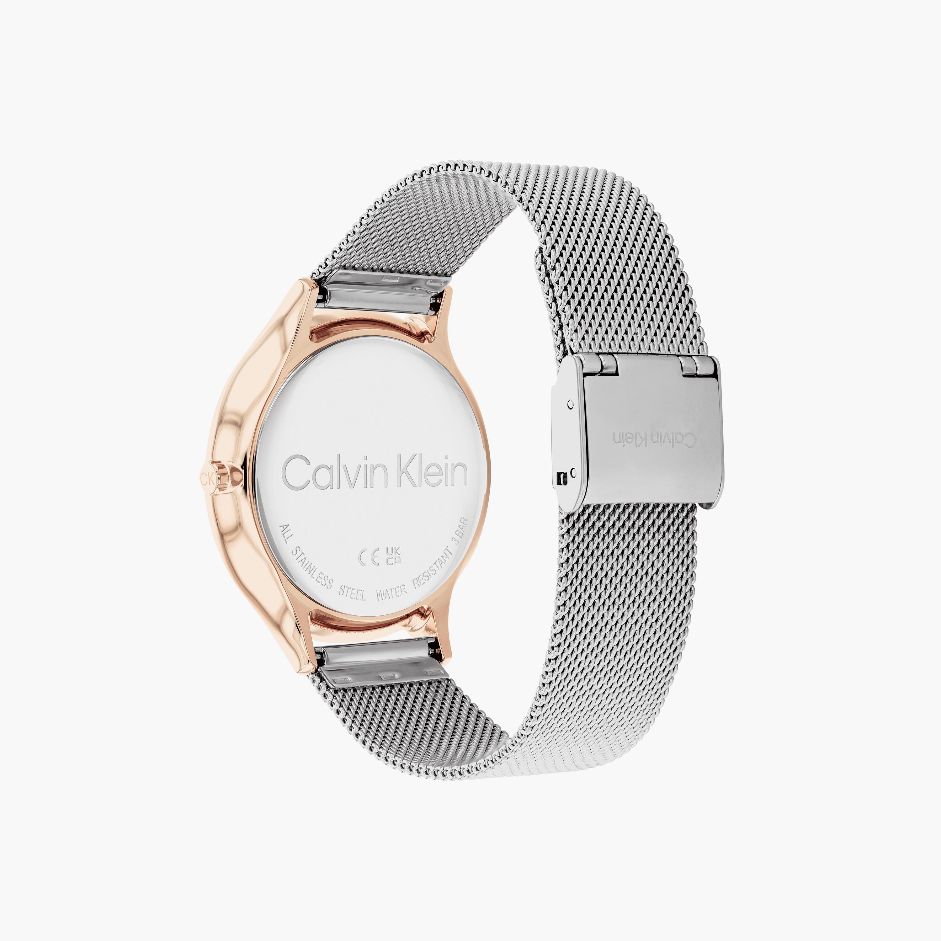 كالفن كلاين- ساعة للنساء 38 ملم بسوار فضي من الستانلس ستيل | 25100006-women-watchesandjewellery-watches-image-3