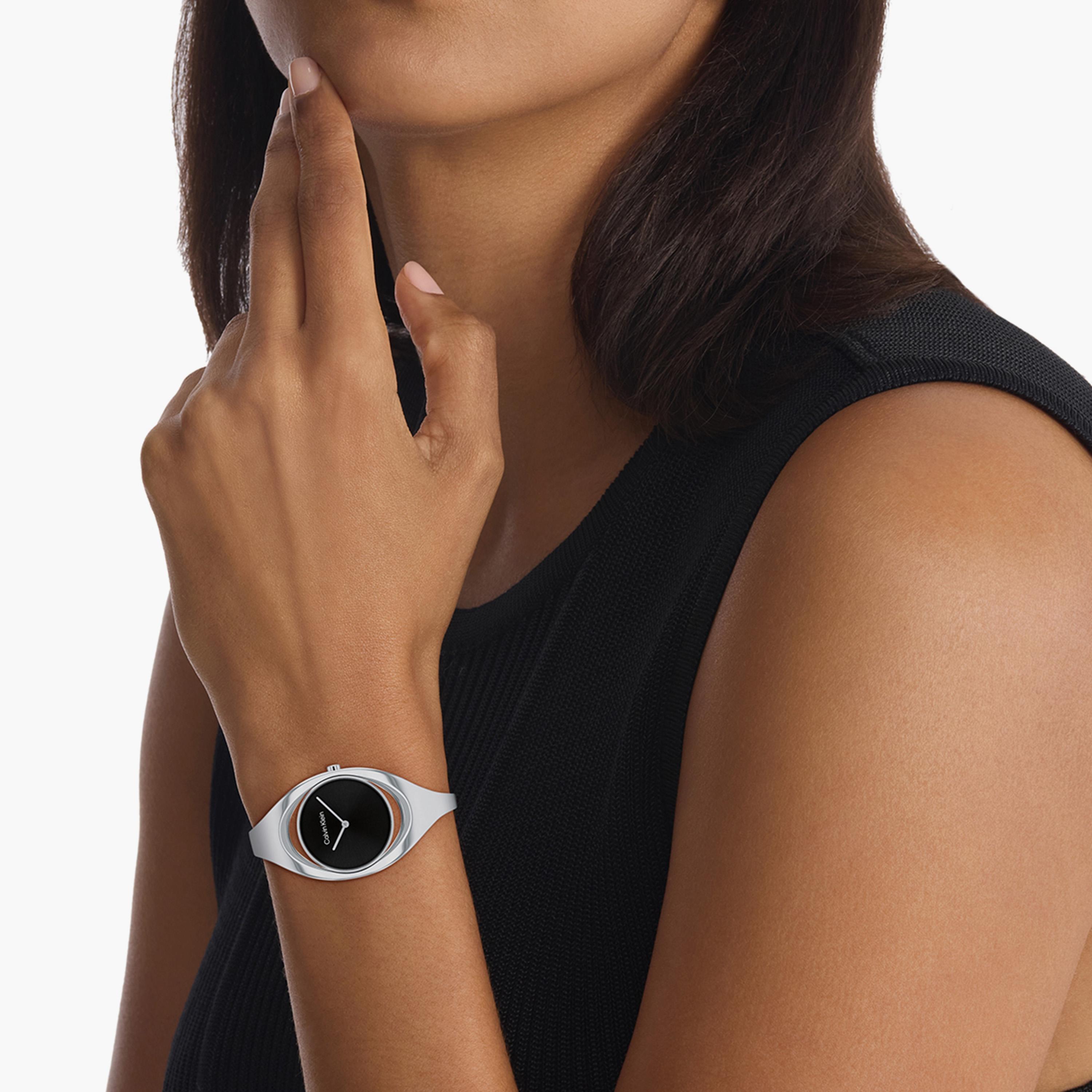 كالفن كلاين- ساعة للنساء 33 ملم بسوار من الستانلس ستيل بلونين | 25200423-women-watchesandjewellery-watches-image-4