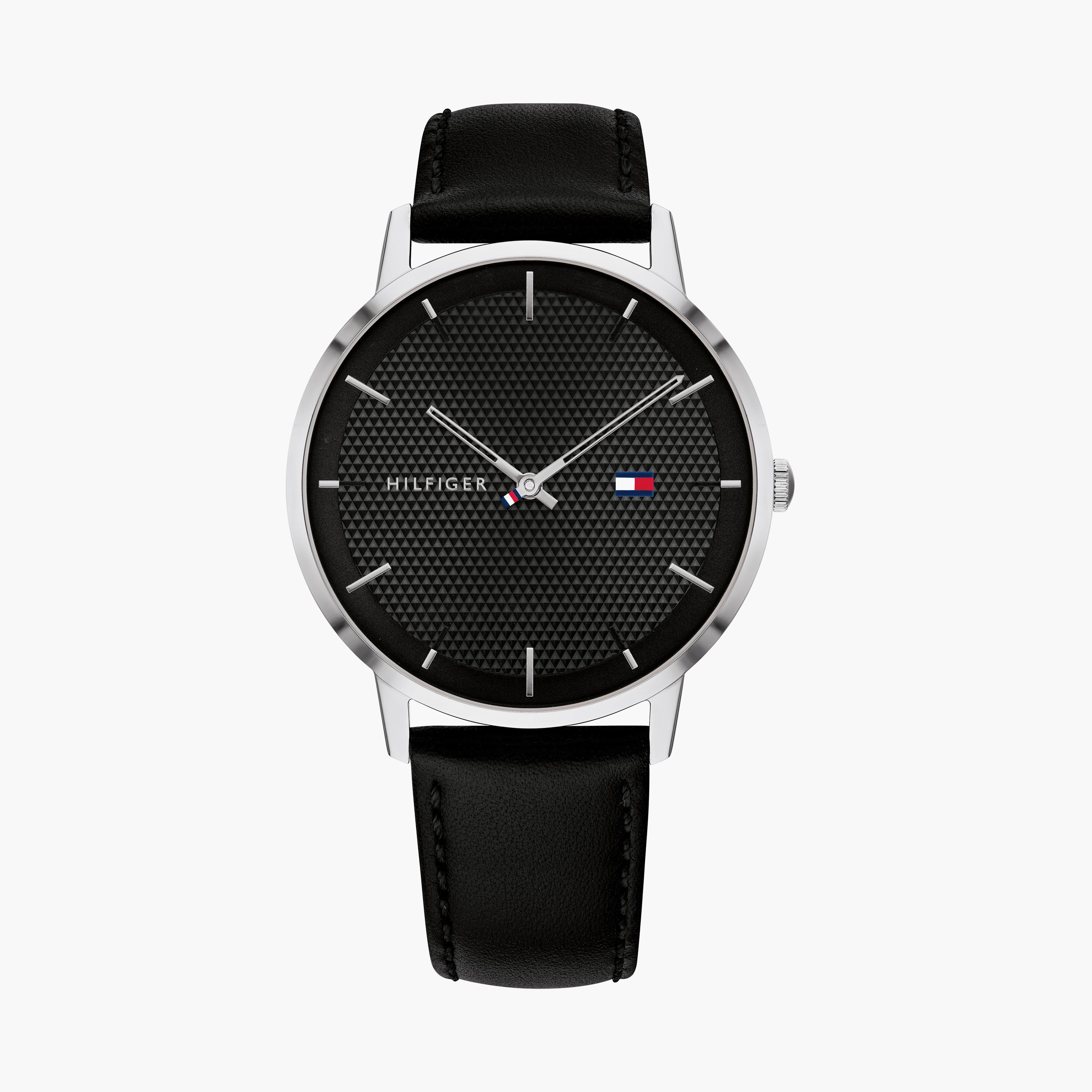 Tommy Hilfiger Men's 41 MM Black Analog Stainless Steel Watch | 1791651-men-watchesandjewellery-watches-image-1