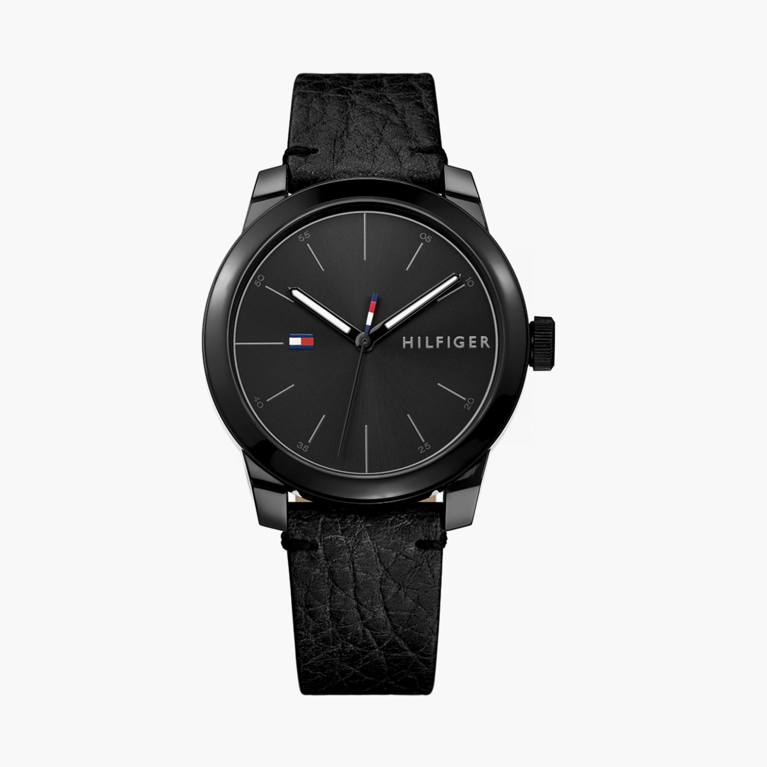 تومي هيلفيغر- ساعة للرجال 42 ملم تناظرية بلاستيك سوداء | 1791384-men-watchesandjewellery-watches-image-1