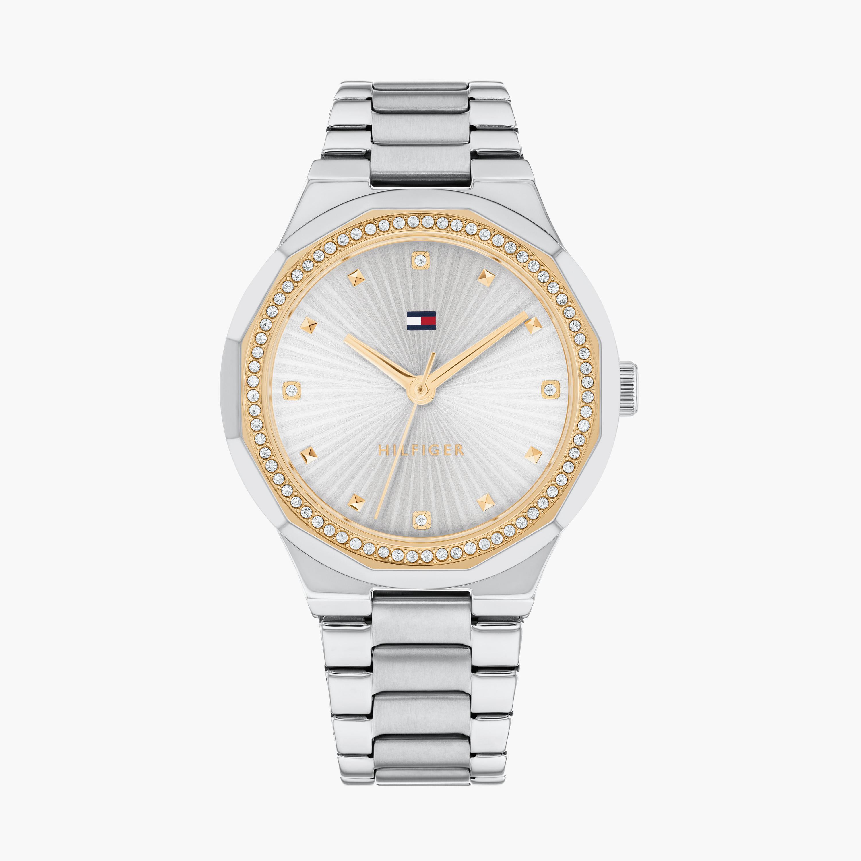 تومي هيلفيغر- ساعة للنساء 36 ملم باللون الفضي من الستانلس ستيل | 1782723-women-watchesandjewellery-watches-image-1