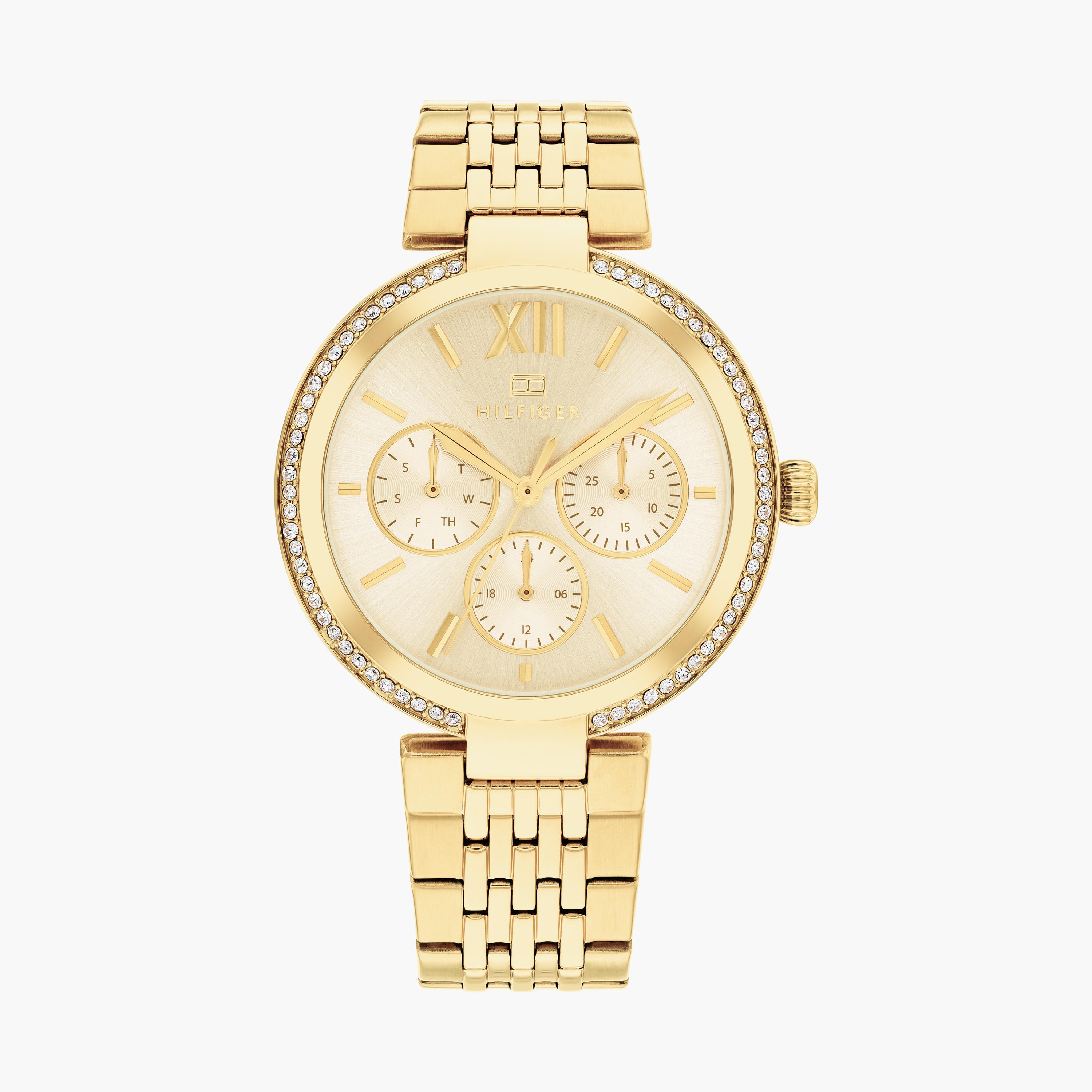 تومي هيلفيغر- ساعة للنساء 36 ملم باللون الذهبي من الستانلس ستيل | 1782697-women-watchesandjewellery-watches-image-1