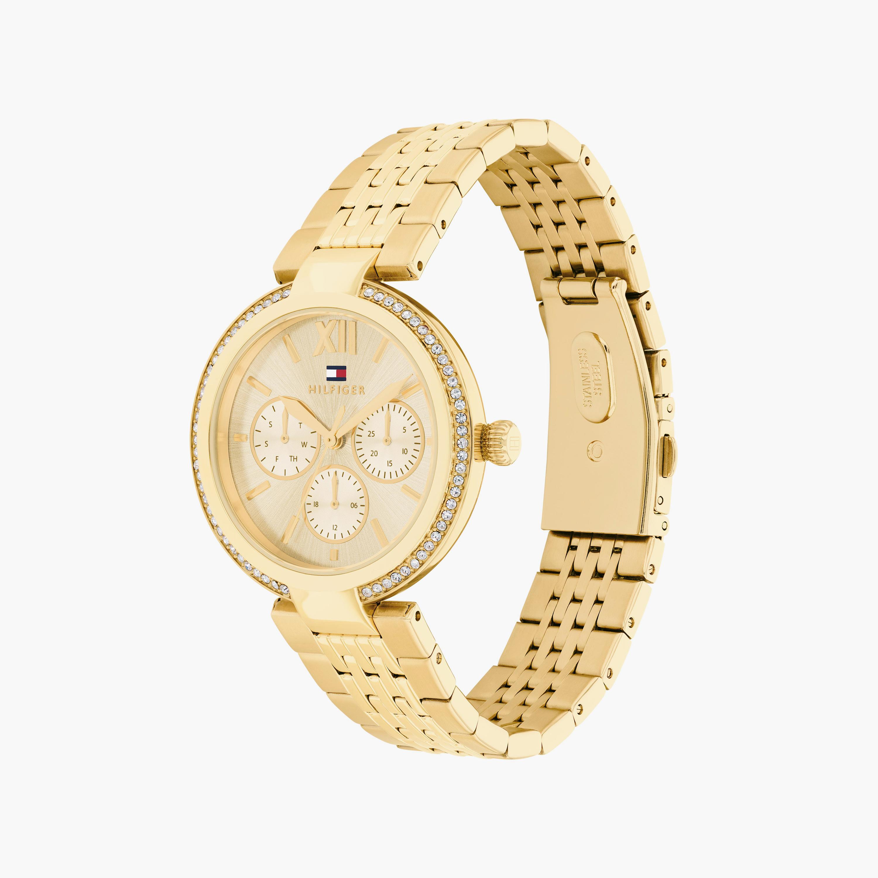 تومي هيلفيغر- ساعة للنساء 36 ملم باللون الذهبي من الستانلس ستيل | 1782697-women-watchesandjewellery-watches-image-2
