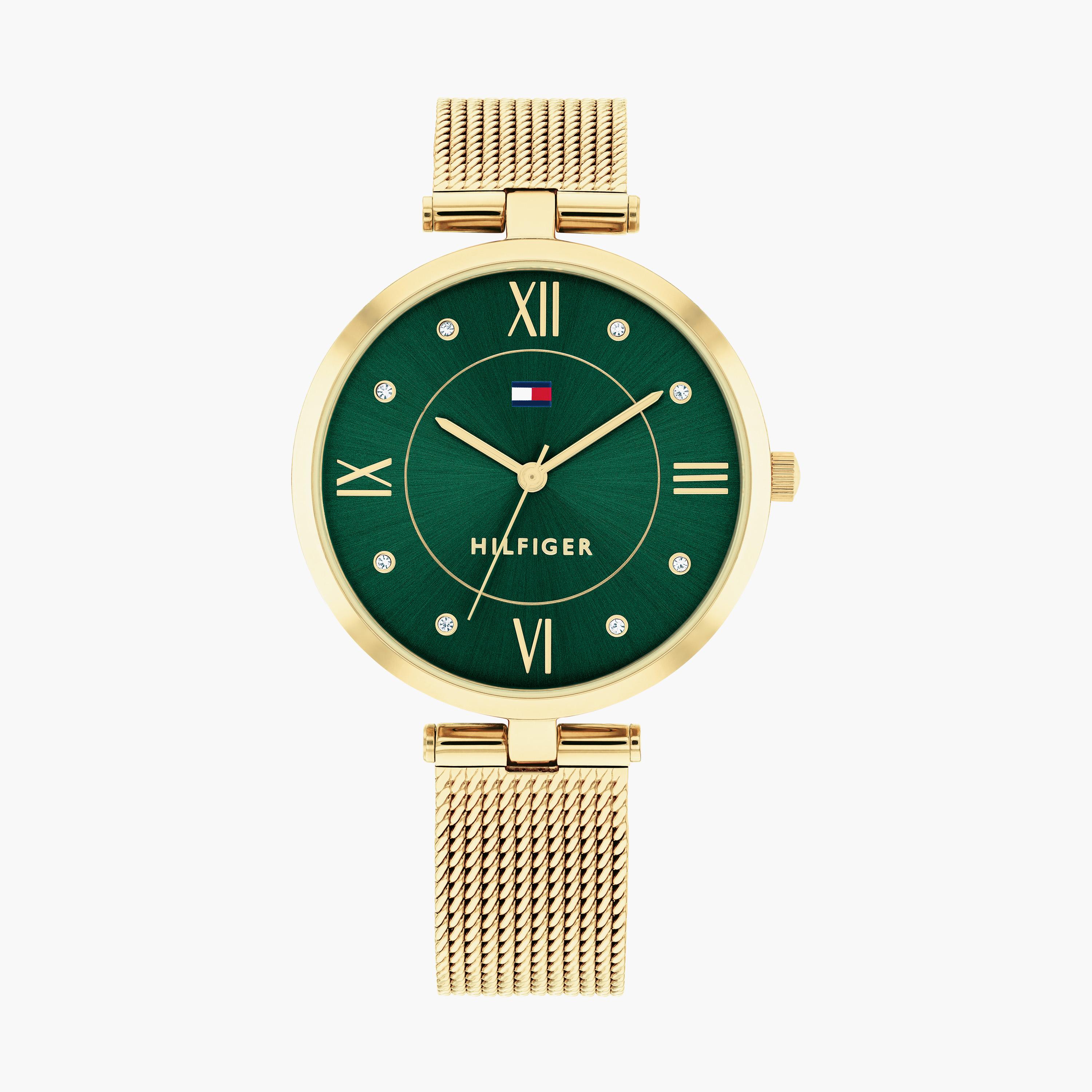 تومي هيلفيغر- ساعة للنساء 34 ملم باللون الذهبي بسوار من الستانلس ستيل | 1782711-women-watchesandjewellery-watches-image-1