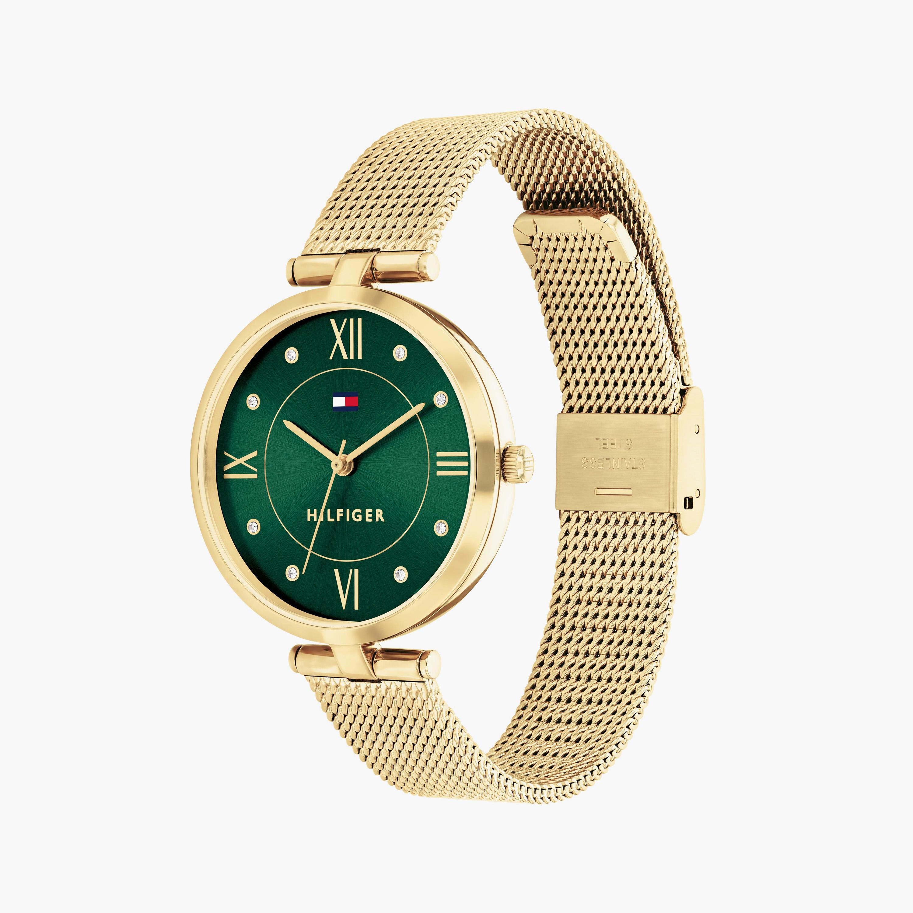 تومي هيلفيغر- ساعة للنساء 34 ملم باللون الذهبي بسوار من الستانلس ستيل | 1782711-women-watchesandjewellery-watches-image-2