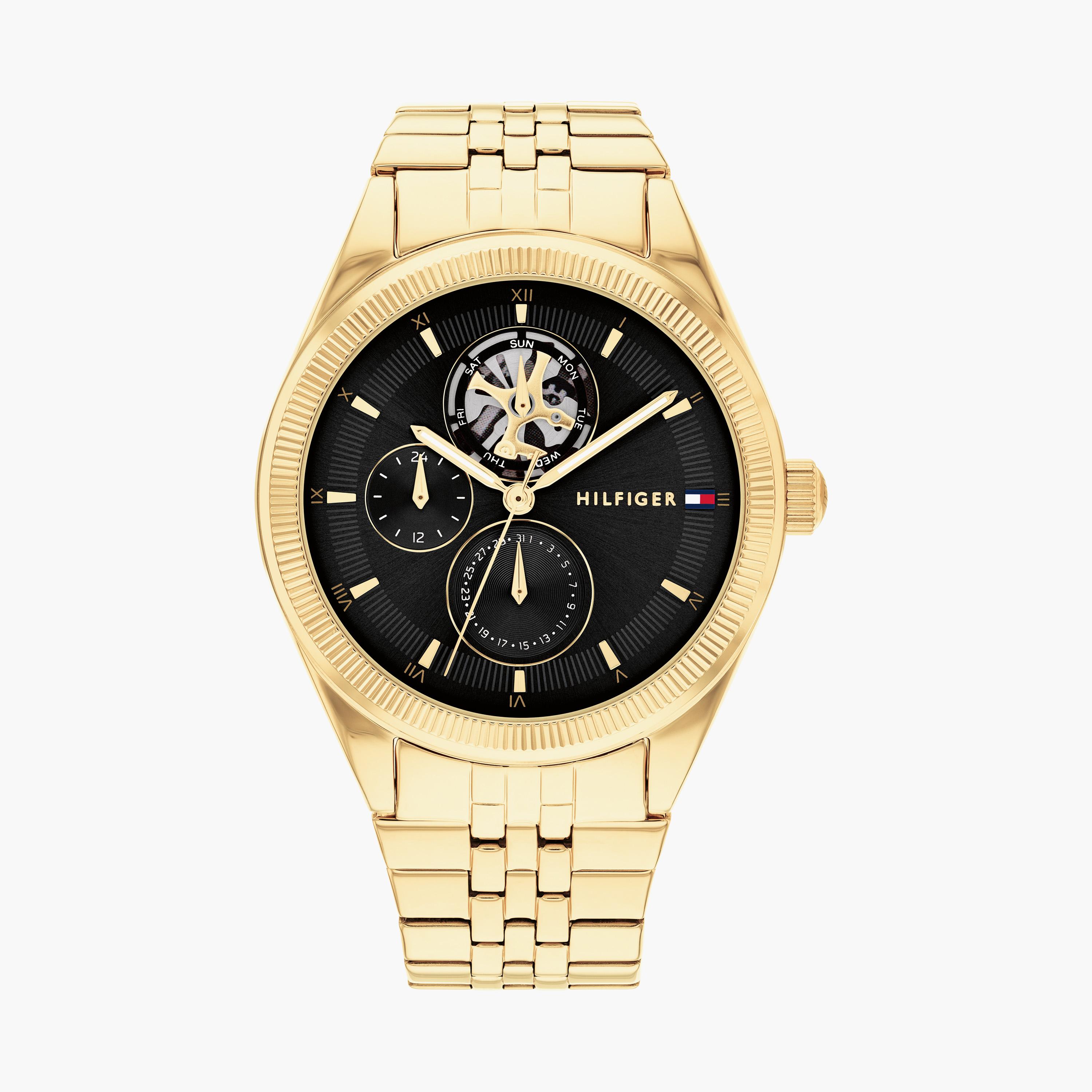 تومي هيلفيغر- ساعة للنساء 38 ملم كرونوغراف ذهبية من الستانلس ستيل | 1782717-women-watchesandjewellery-watches-image-1