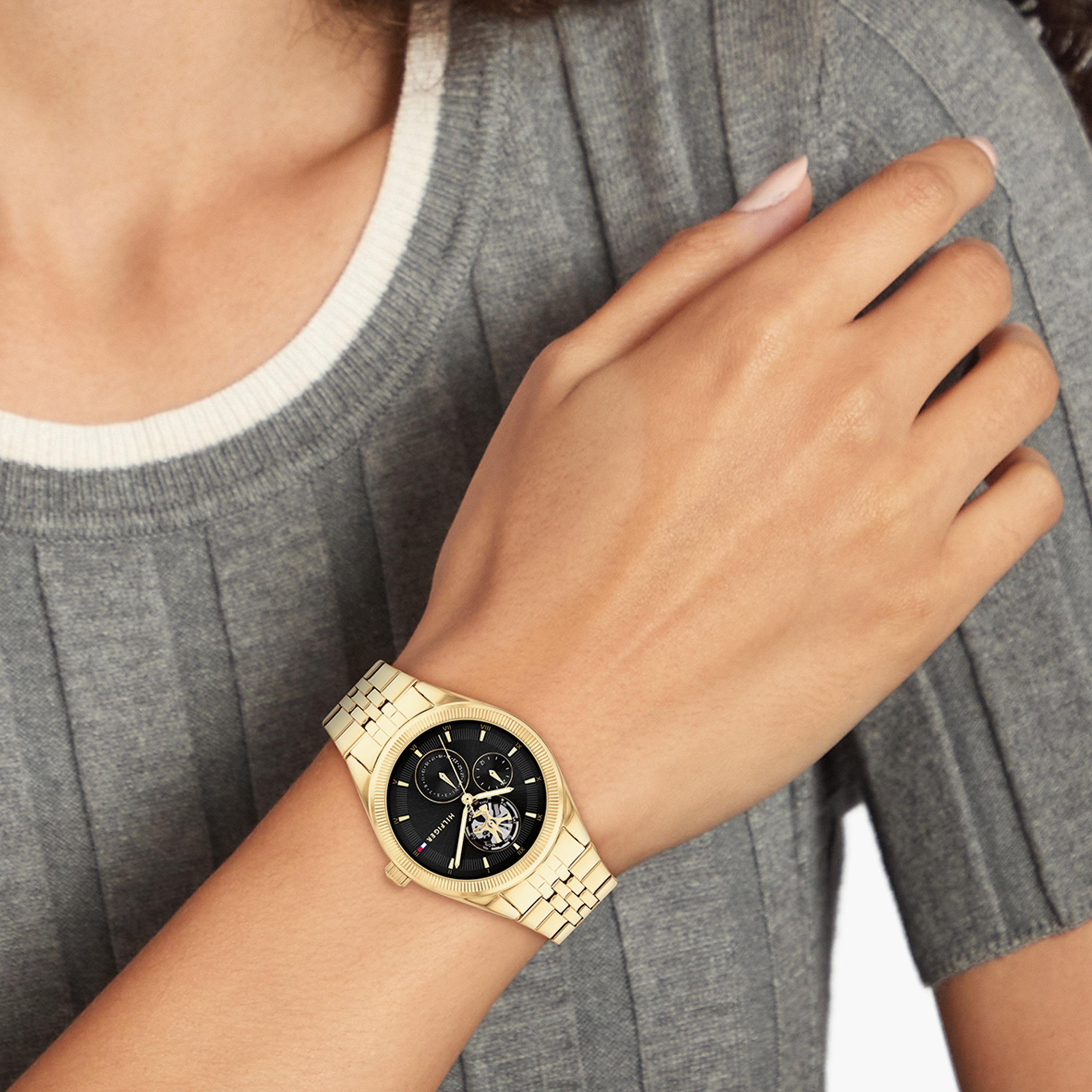 تومي هيلفيغر- ساعة للنساء 38 ملم كرونوغراف ذهبية من الستانلس ستيل | 1782717-women-watchesandjewellery-watches-image-4