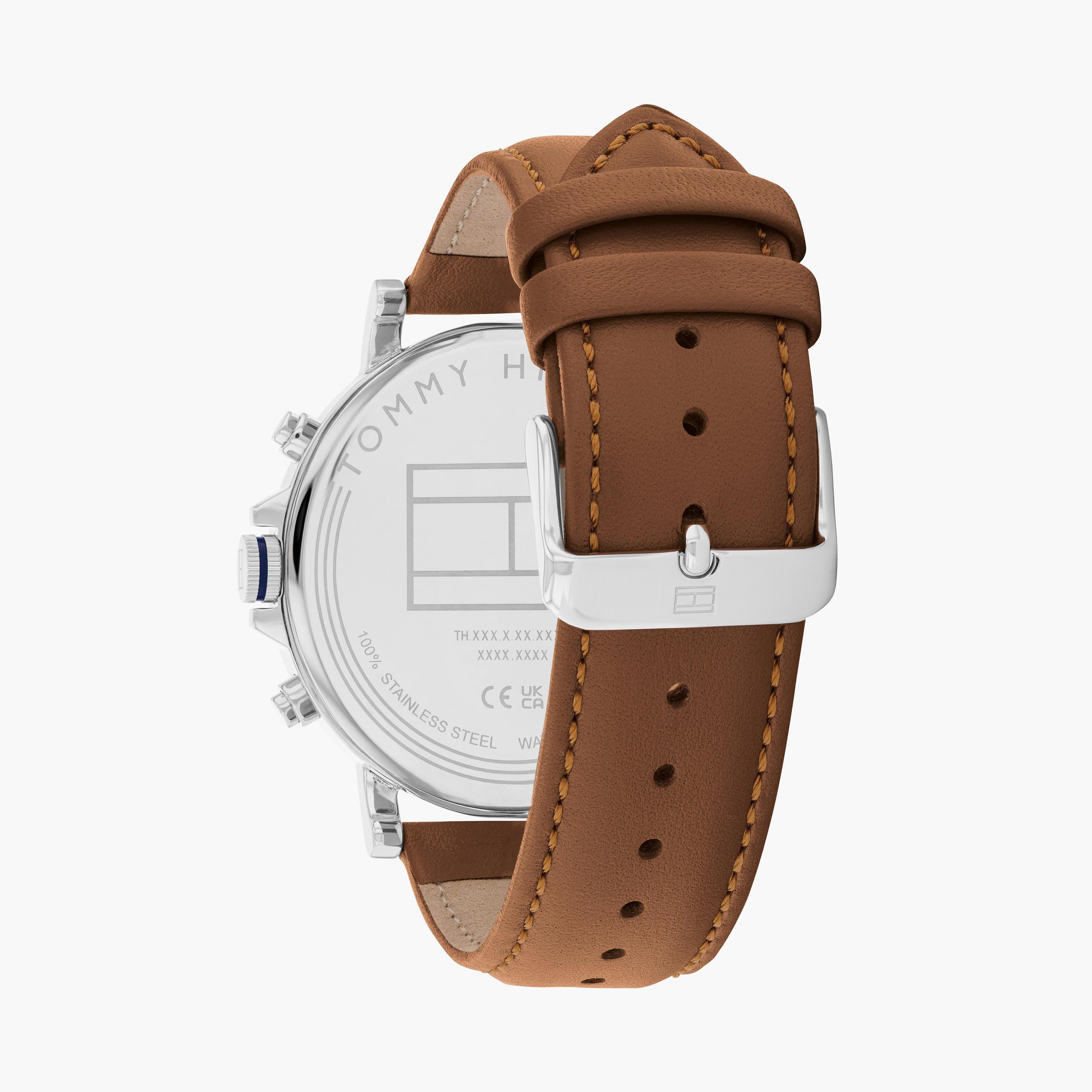 تومي هيلفيغر- ساعة كرونوغراف بنية للرجال 44 مم من الستانلس ستيل | 1792143-men-watchesandjewellery-watches-image-3