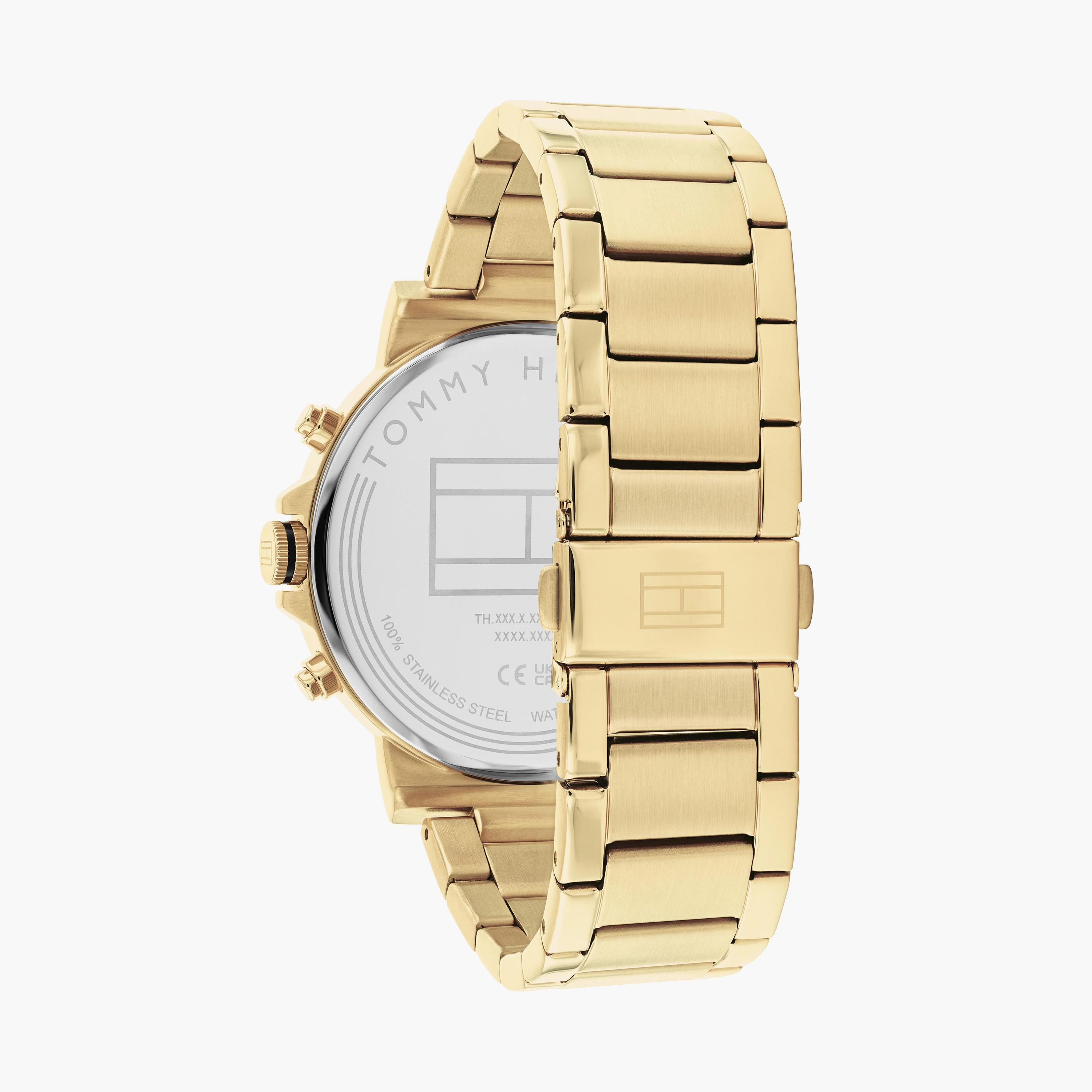 تومي هيلفيغر- ساعة كرونوغراف ذهبية للرجال 44 مم من الستانلس ستيل | 1710611-men-watchesandjewellery-watches-image-3