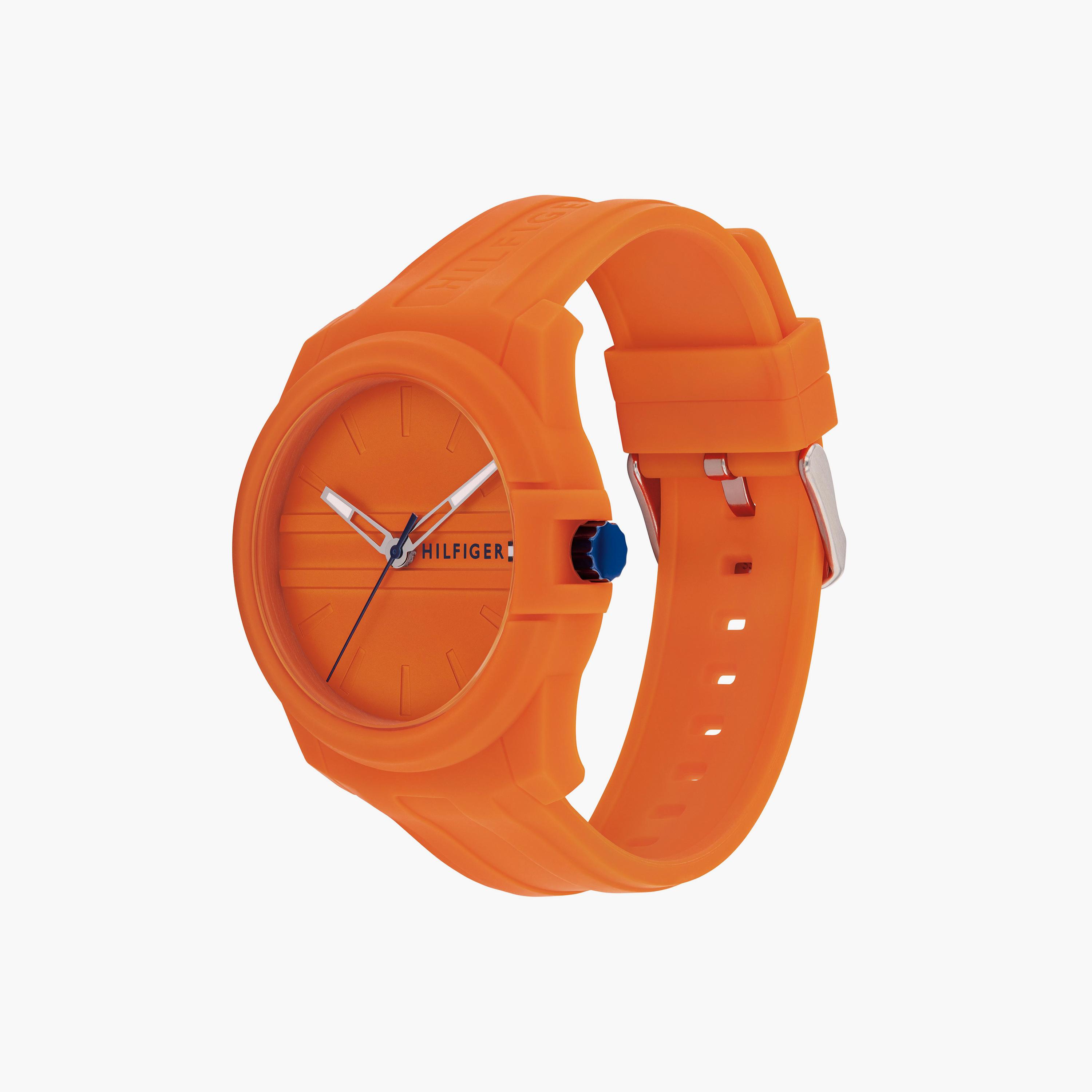 تومي هيلفيغر- ساعة كرونوغراف برتقالية للرجال 44 مم من السيليكون | 1710597-men-watchesandjewellery-watches-image-2