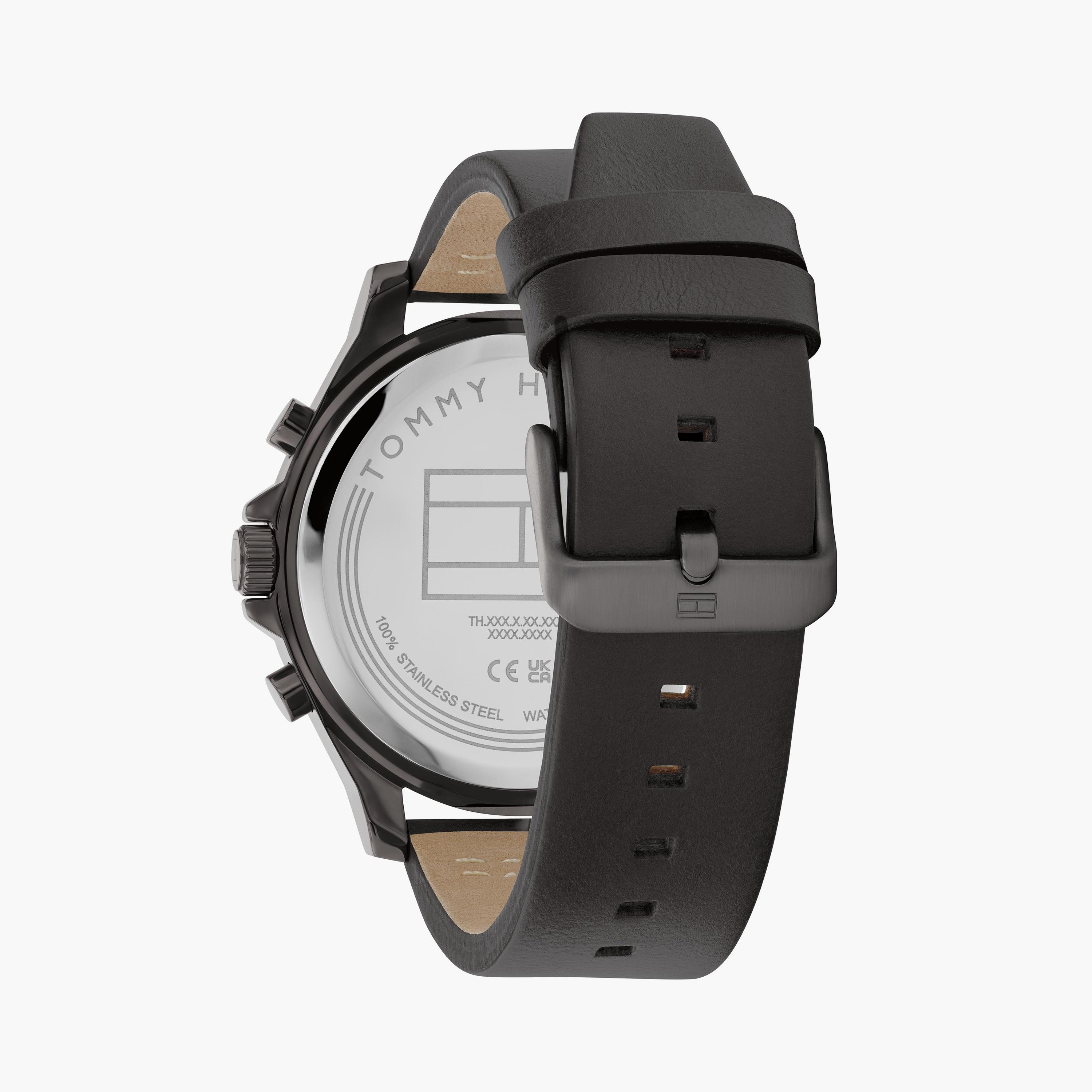 تومي هيلفيغر- ساعة للرجال 46 ملم كرونوغراف سوداء من الستانلس ستيل | 1710634-men-watchesandjewellery-watches-image-3