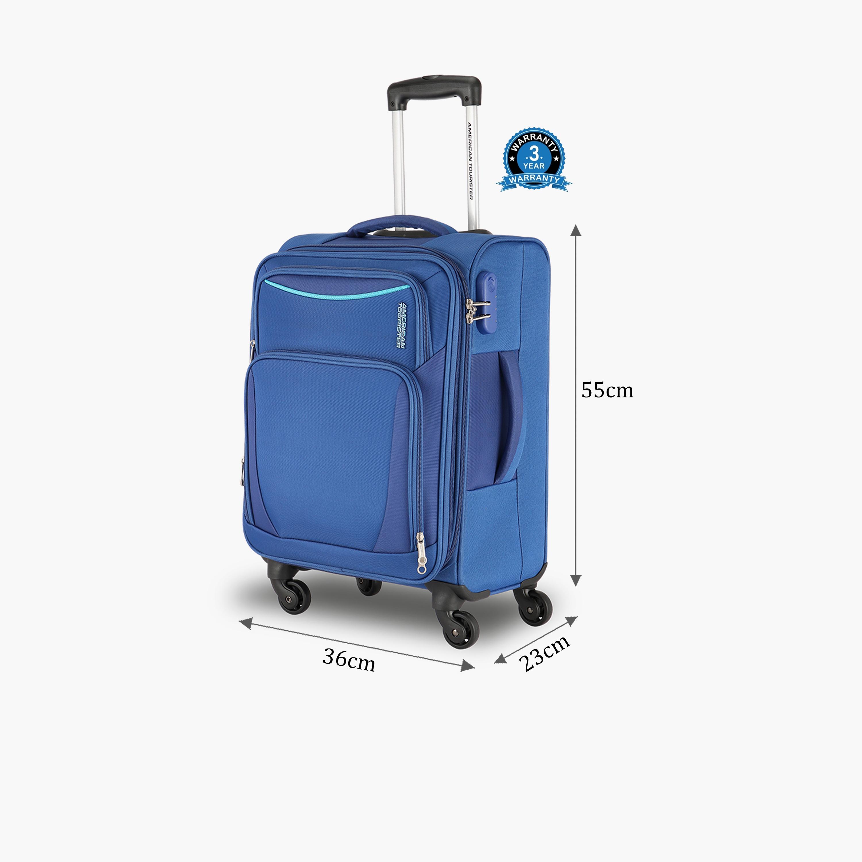 American Tourister Portland 55 CM Cabin Polyester Soft Sided 4-Wheeler Spinner Trolley Bag with Combination Lock | FL901901-travel-luggagesandbags-luggage-image-3