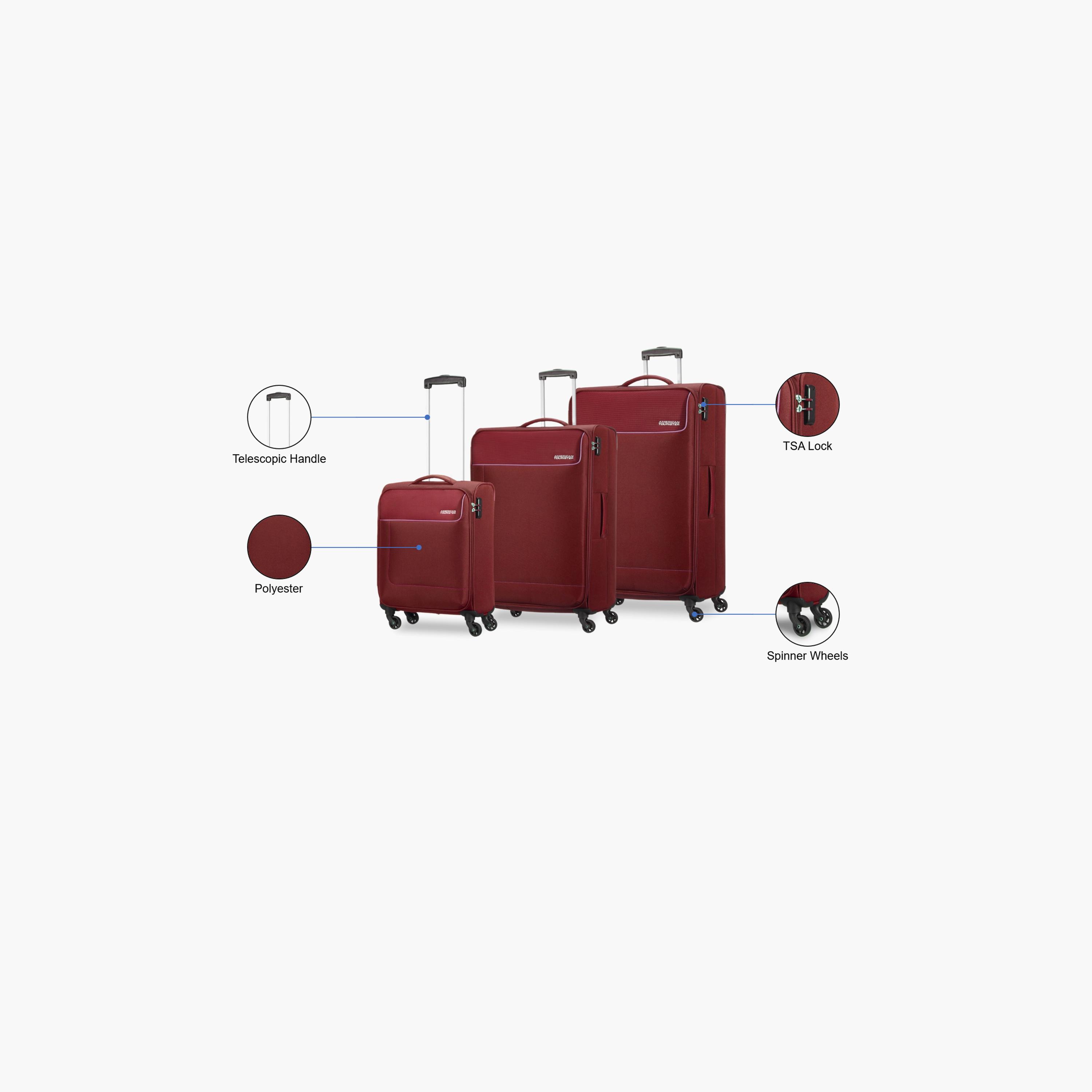 American Tourister Jamaica Set of 3 Polyester Soft Sided 4-Wheeler Spinner Trolley Bag with TSA Lock | 27O02104-travel-luggagesandbags-luggage-image-2