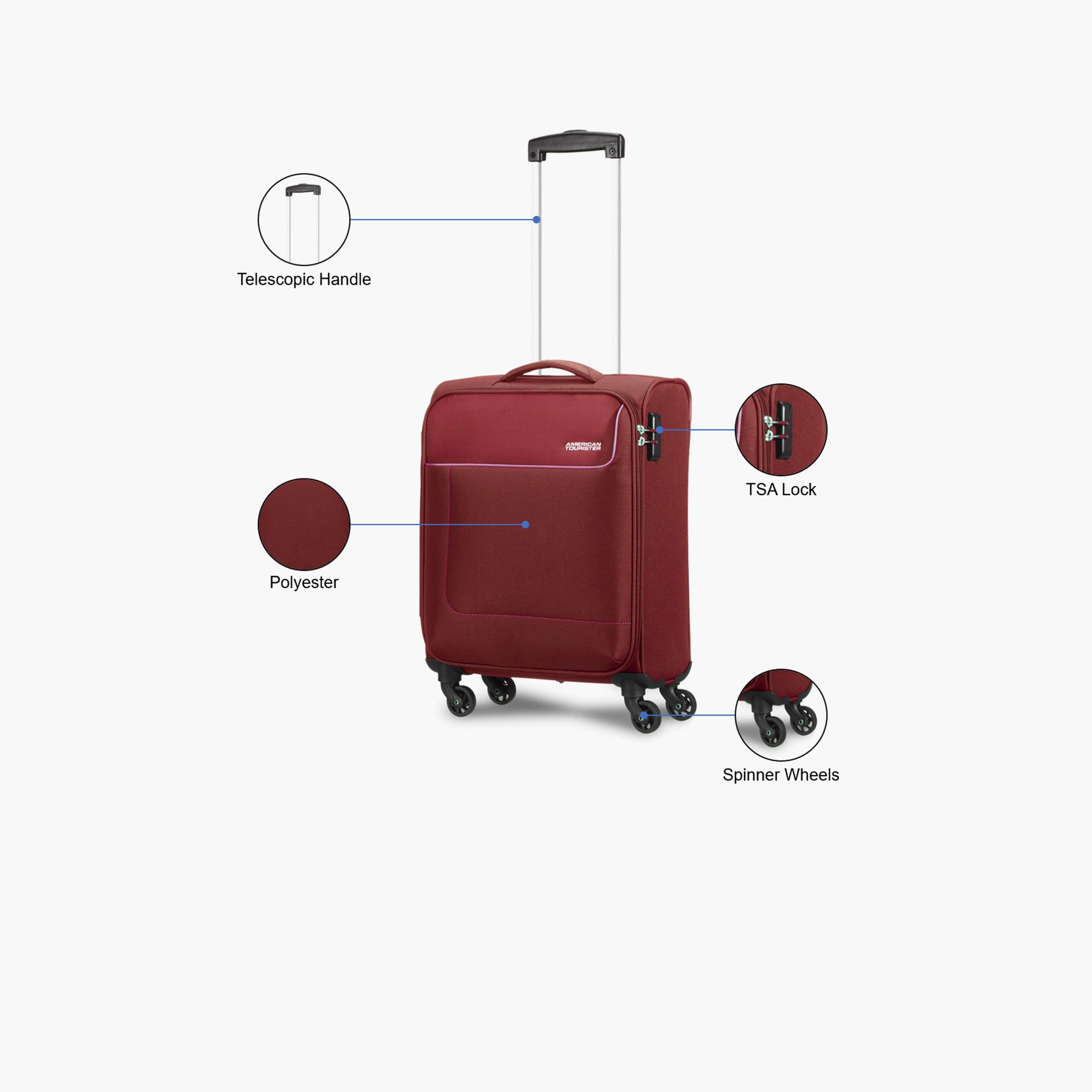 American Tourister Jamaica 58 CM Cabin Polyester Soft Sided 4-Wheeler Spinner Trolley Bag with TSA Lock | 27O02101-travel-luggagesandbags-luggage-image-3