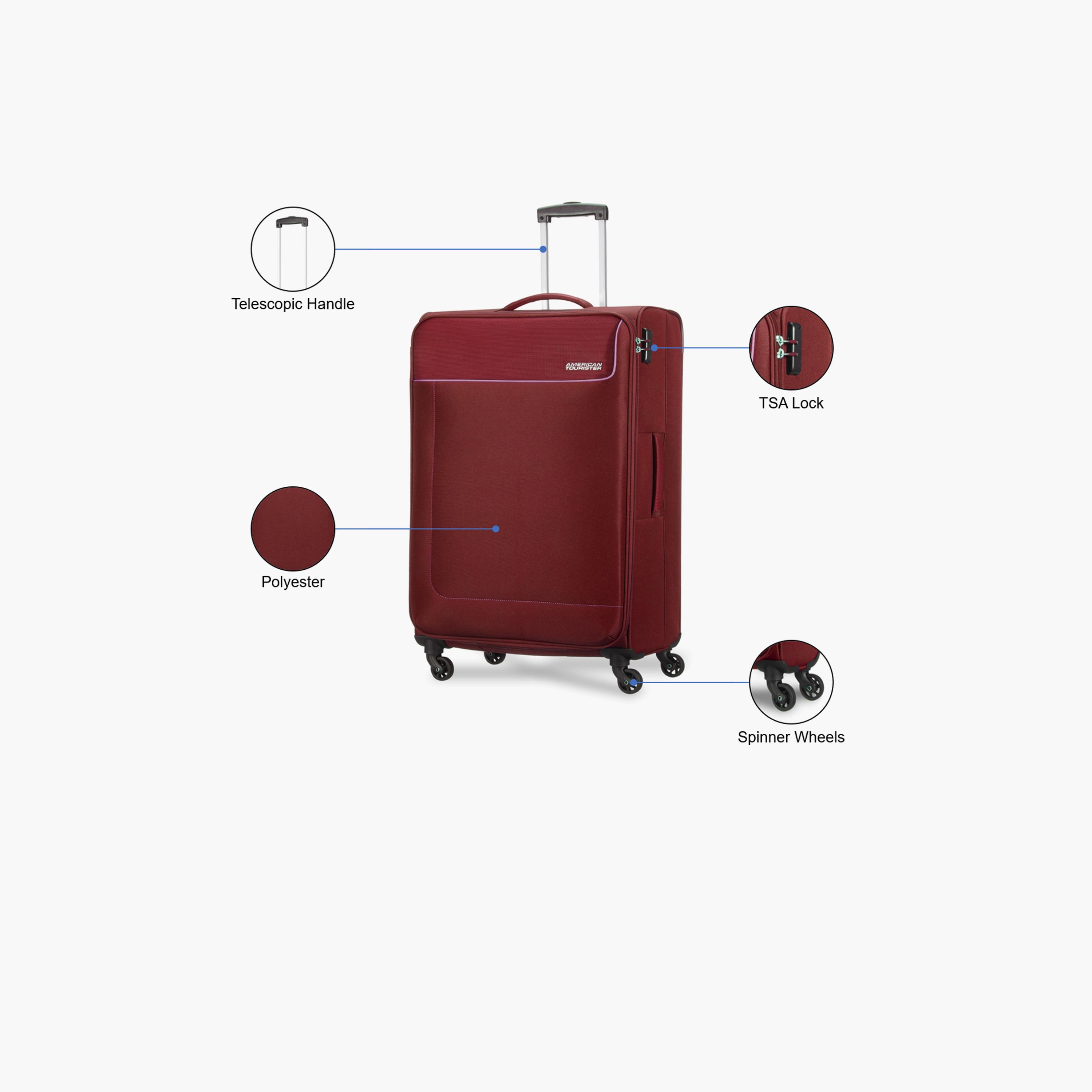 American Tourister Jamaica 69 CM Medium Check-in Polyester Soft Sided 4-Wheeler Spinner Trolley Bag with TSA Lock | 27O02102-travel-luggagesandbags-luggage-image-3
