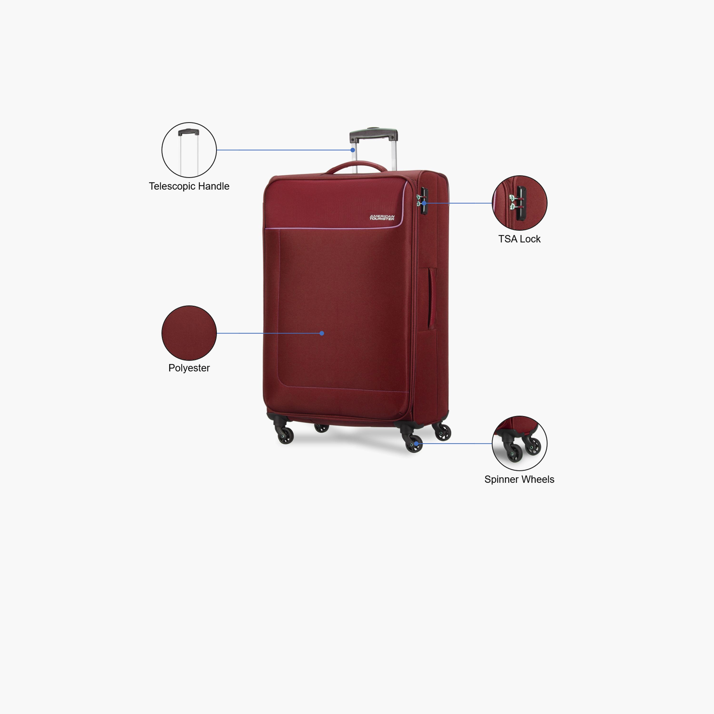 American Tourister Jamaica 80 CM Large Check-in Polyester Soft Sided 4-Wheeler Spinner Trolley Bag with TSA Lock | 27O02103-travel-luggagesandbags-luggage-image-3