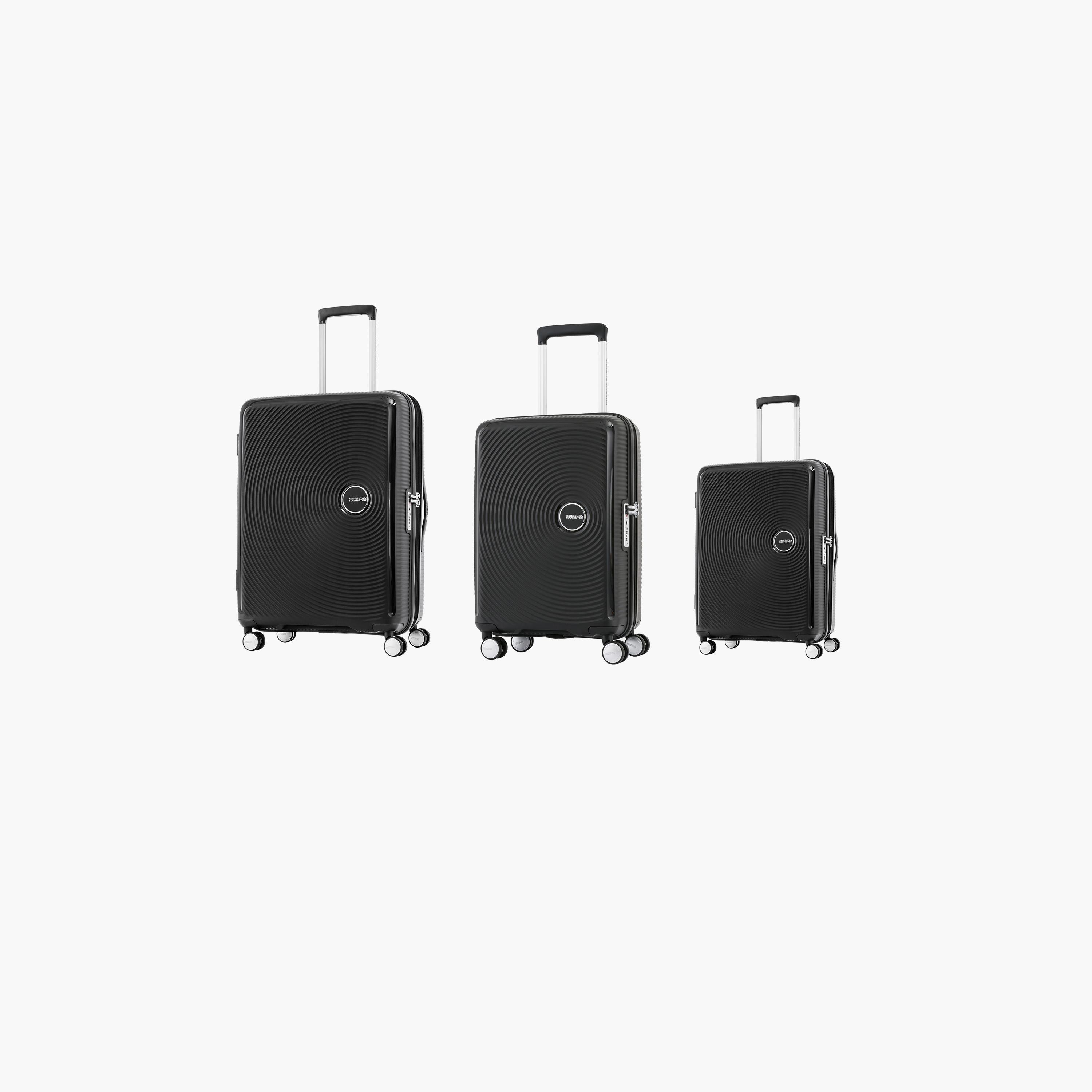 American Tourister Curio Set of 3 Polypropylene Hard Sided 4-Wheeler Spinner Trolley Bag with TSA Lock | AO809026-travel-luggagesandbags-luggage-image-1