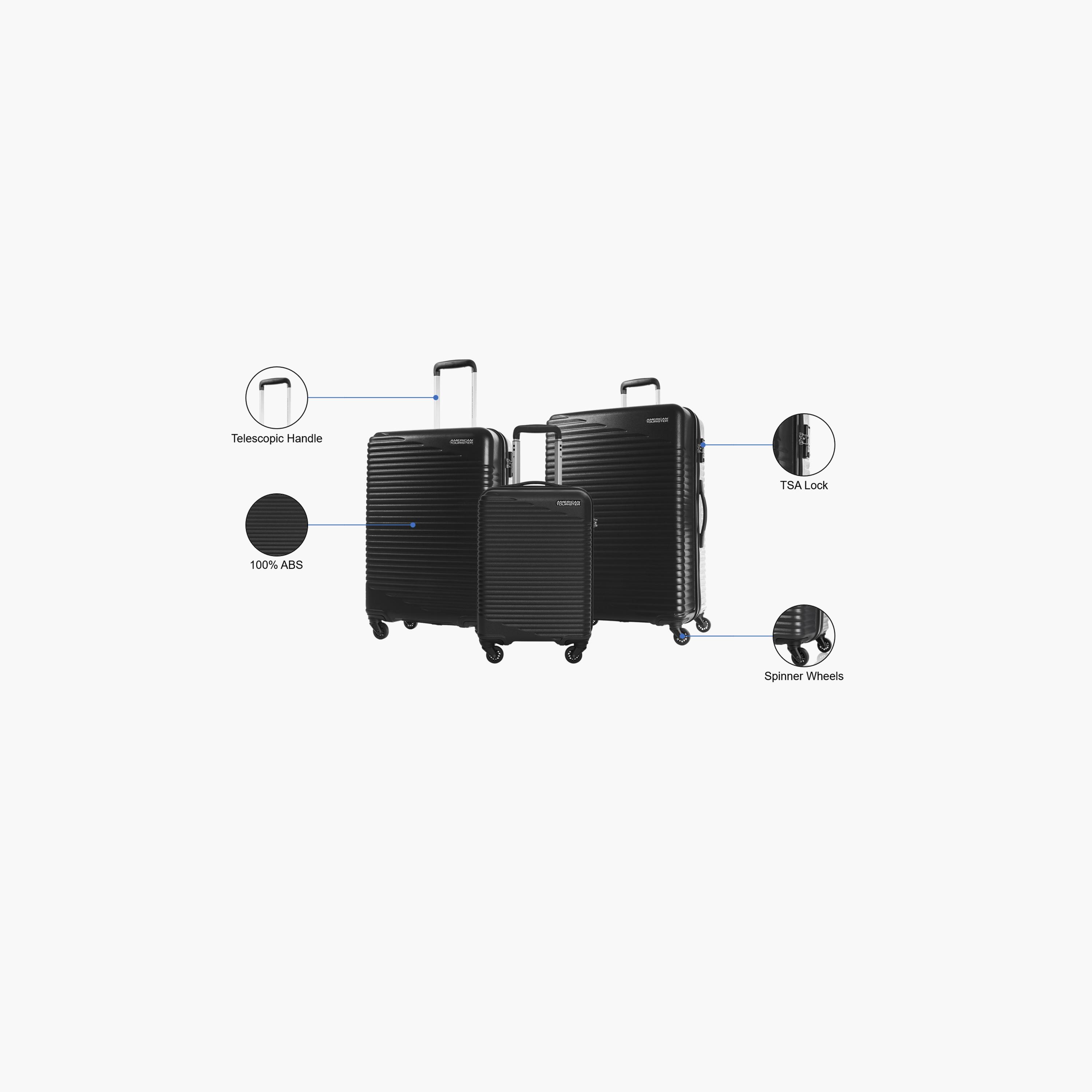 American Tourister Skypark Set of 3 ABS Hard Sided 4-Wheeler Spinner Trolley Bag with TSA Lock | HC009004-travel-luggagesandbags-luggage-image-2