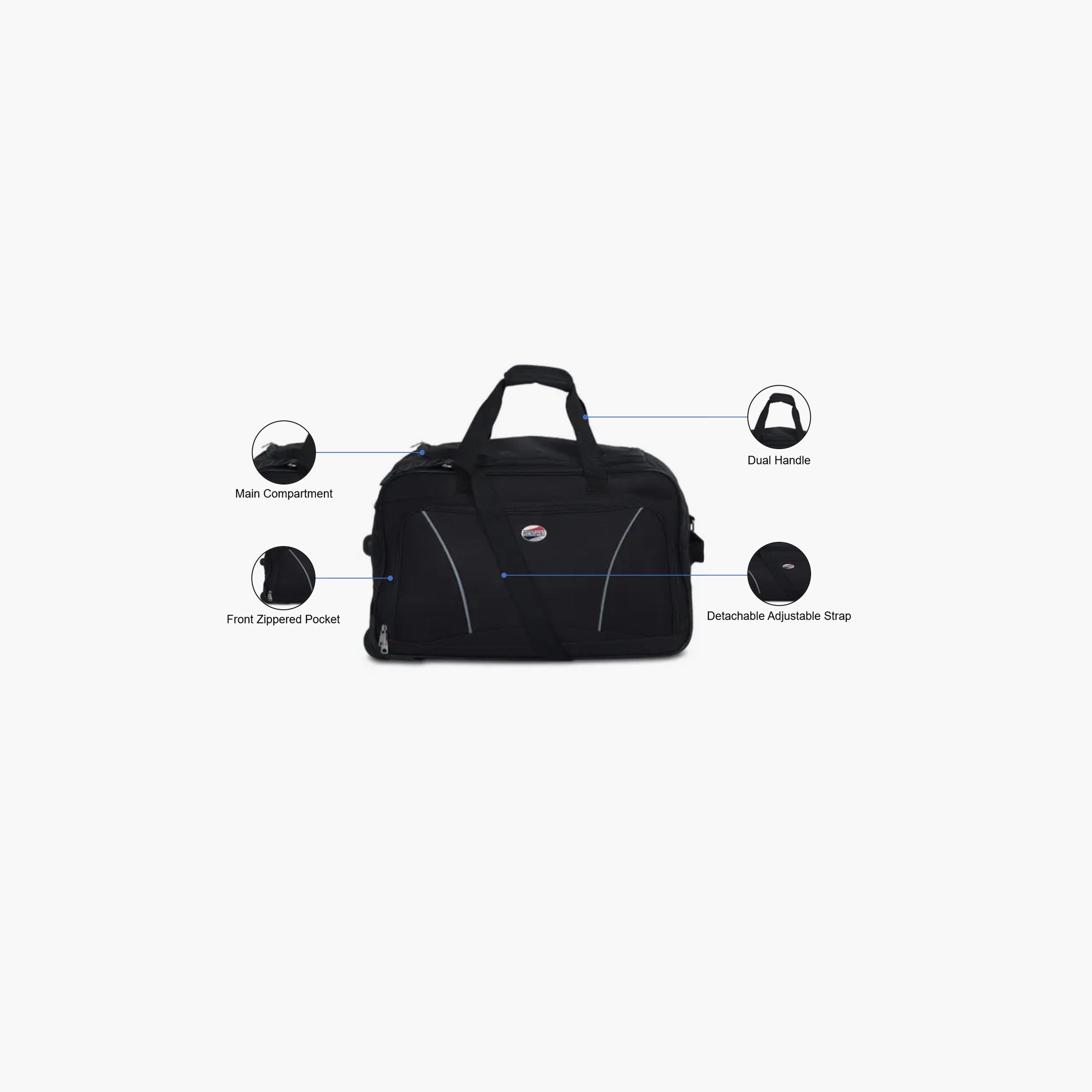 American Tourister Vision Whl 67 CM Medium Check-in Polyester Duffel Bag 2-Wheeler Spinner | Y6500906-travel-luggagesandbags-dufflebags-image-3