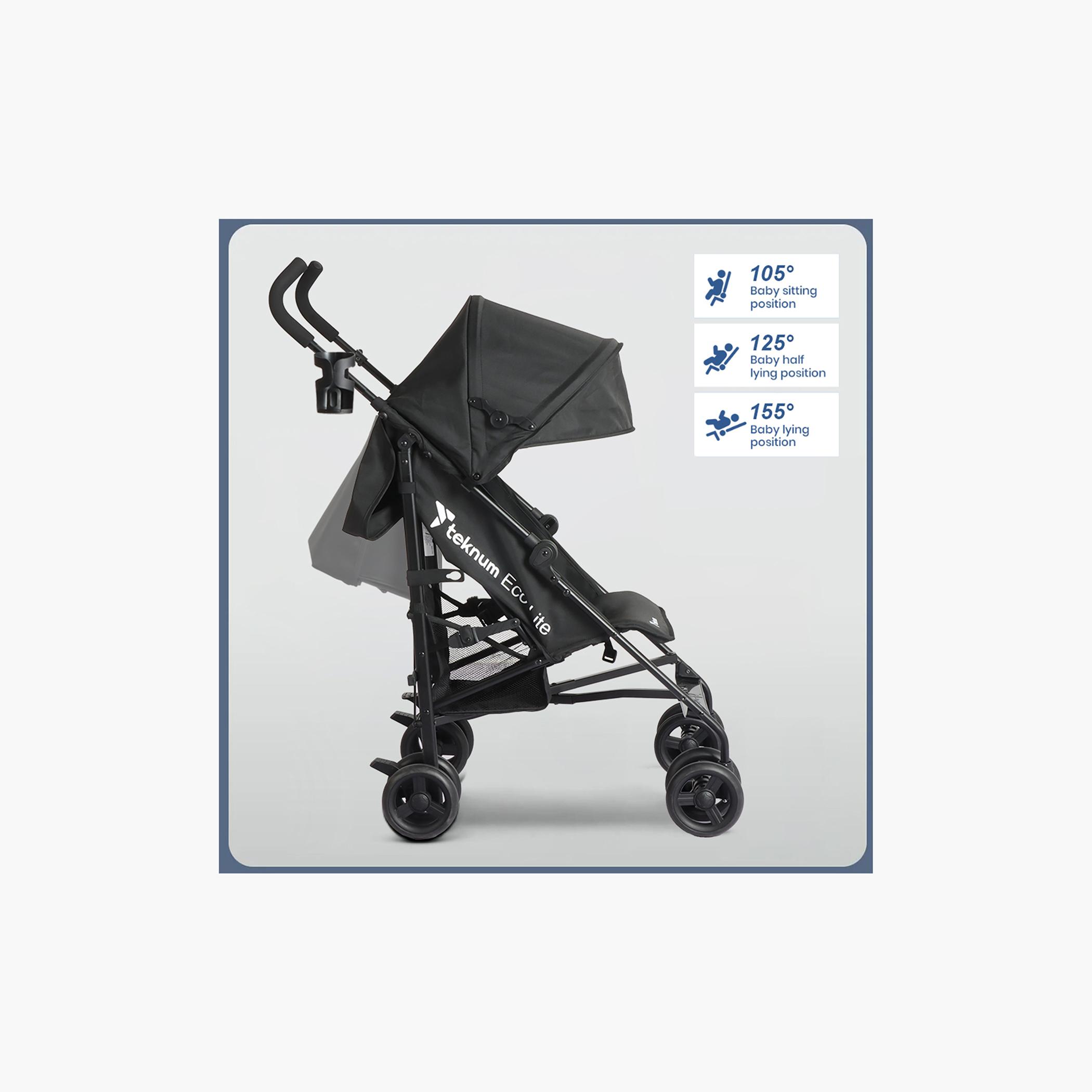Teknum Eco Lite 2 Stroller with Cup Holder - Black-baby-gear-strollersandprams-strollers-image-10
