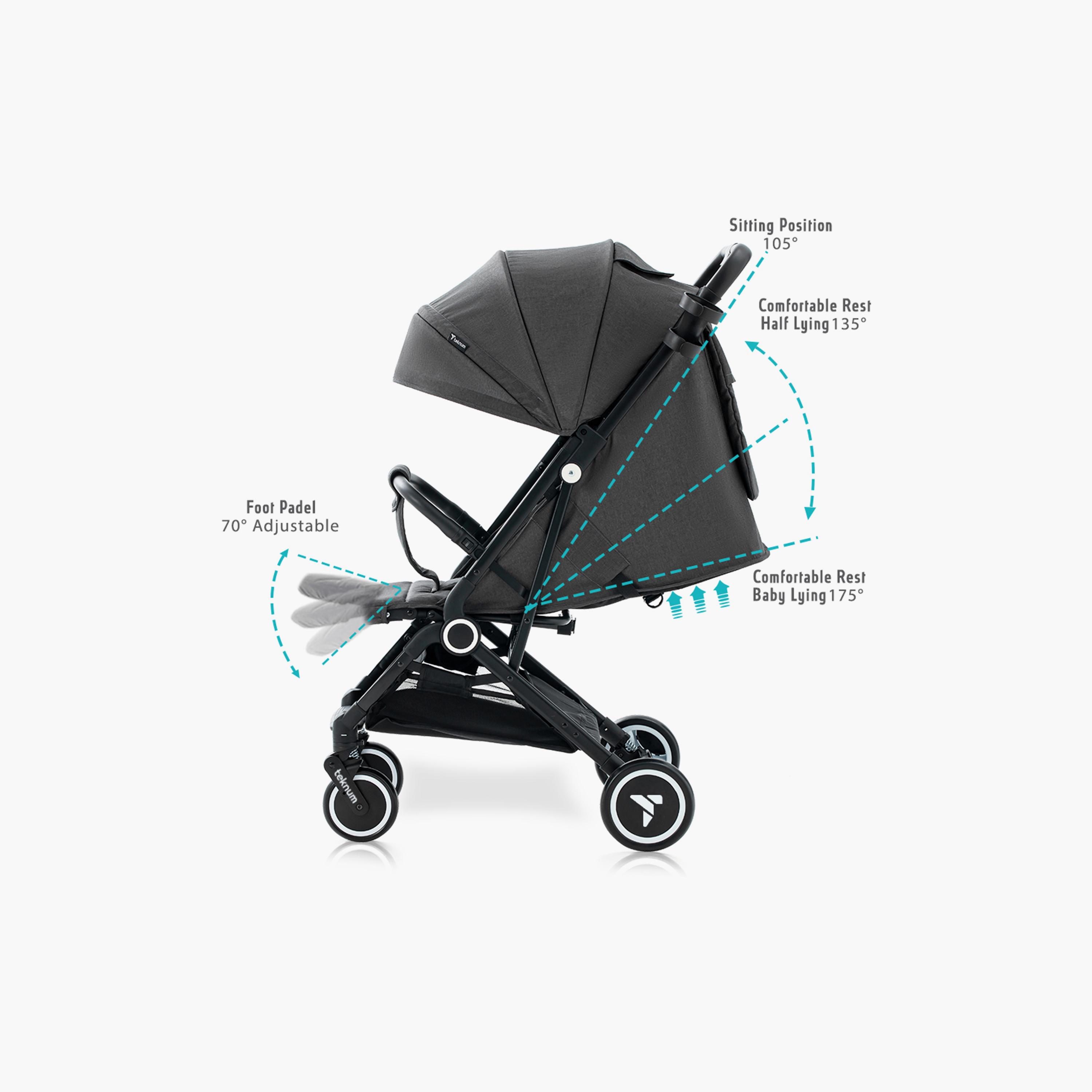 Teknum Travel Cabin Stroller with Coffee Cup Holder - Grey-baby-gear-strollersandprams-strollers-image-12