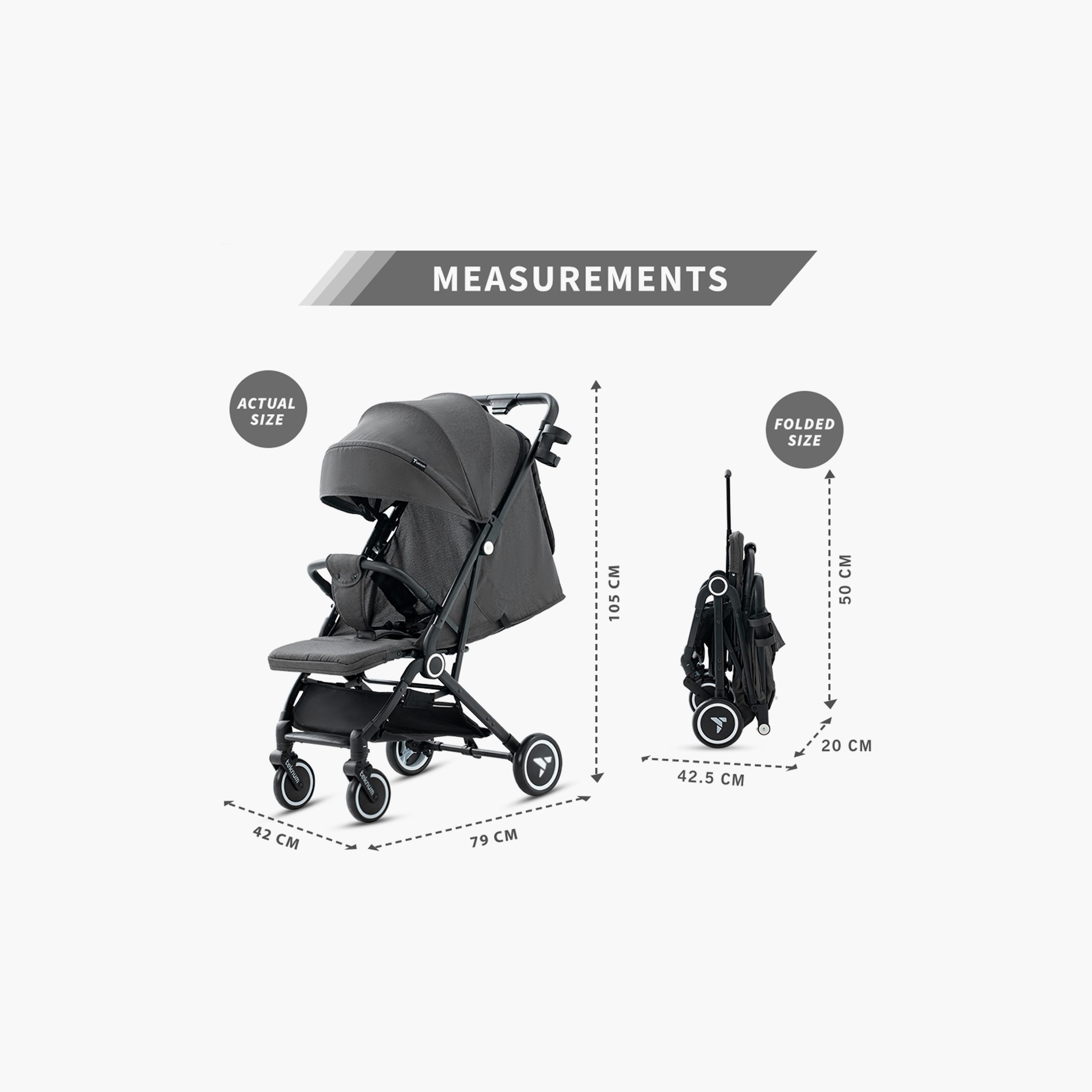 Teknum Travel Cabin Stroller with Coffee Cup Holder - Grey-baby-gear-strollersandprams-strollers-image-18