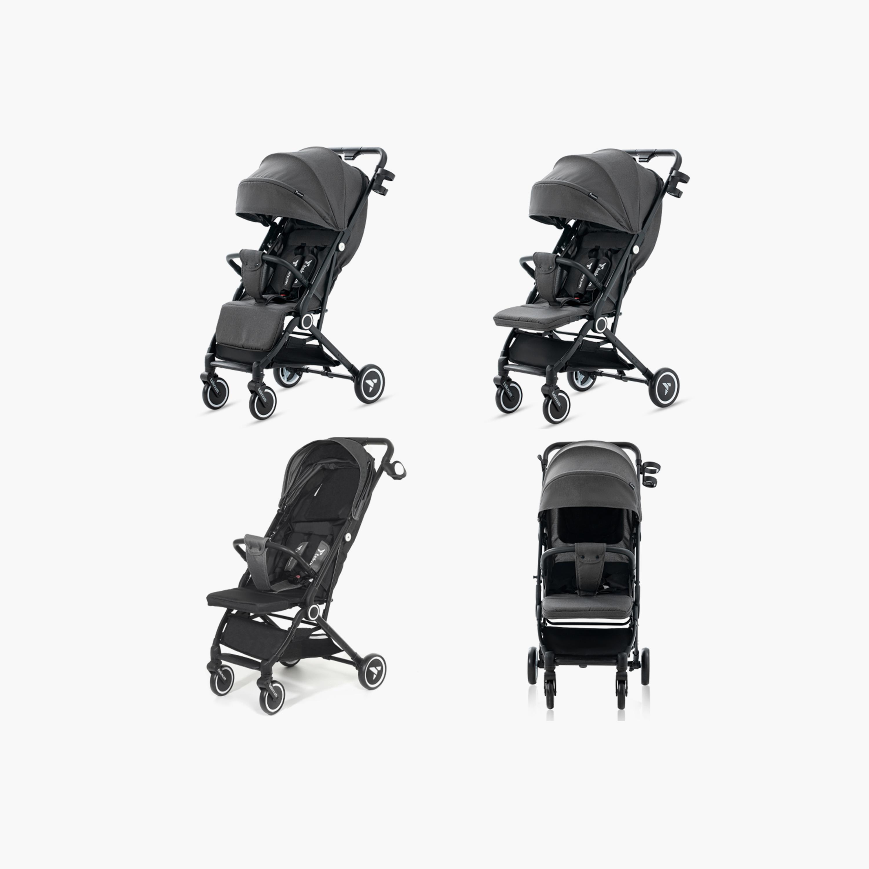 Teknum Travel Cabin Stroller with Coffee Cup Holder - Grey-baby-gear-strollersandprams-strollers-image-2