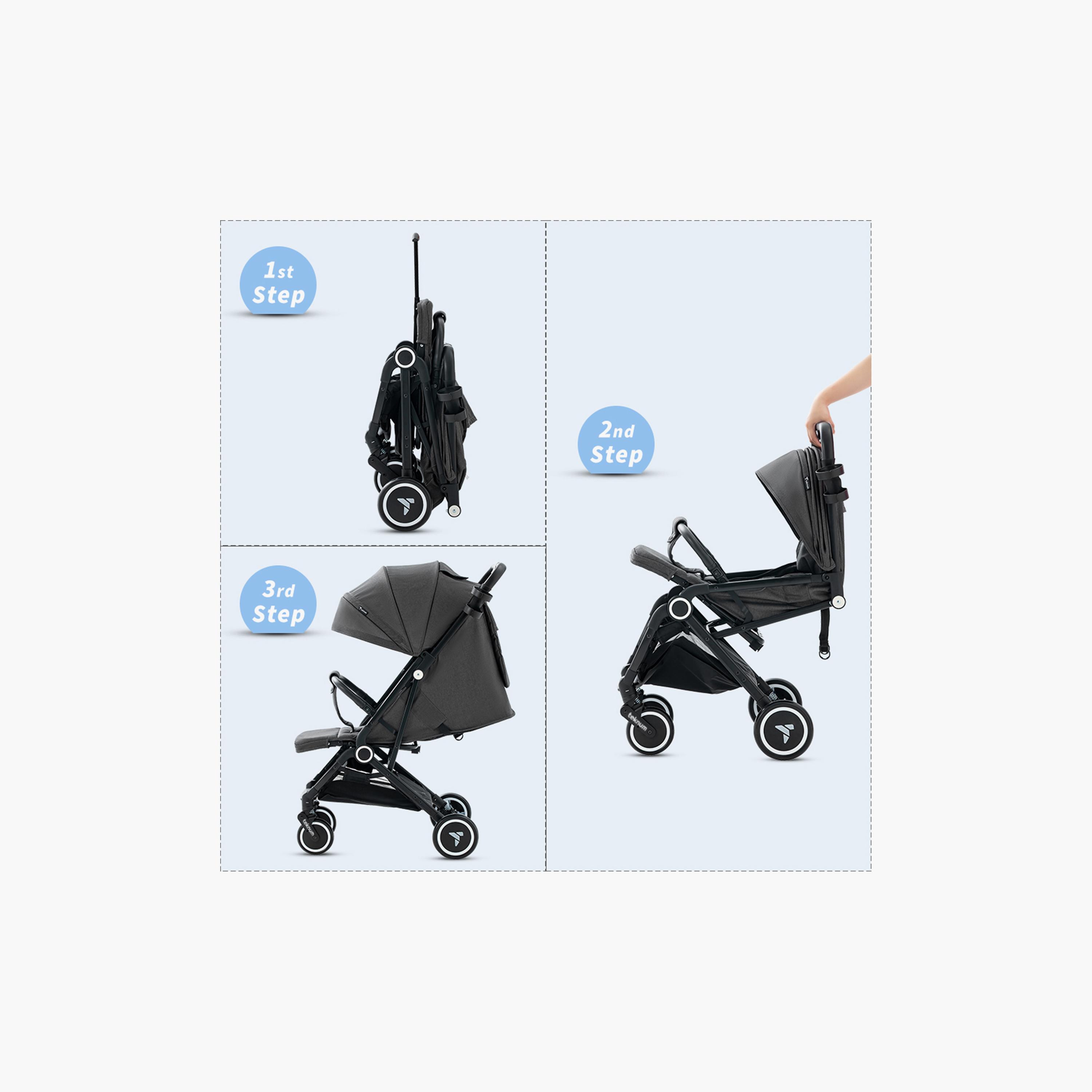 Teknum Travel Cabin Stroller with Coffee Cup Holder - Grey-baby-gear-strollersandprams-strollers-image-4