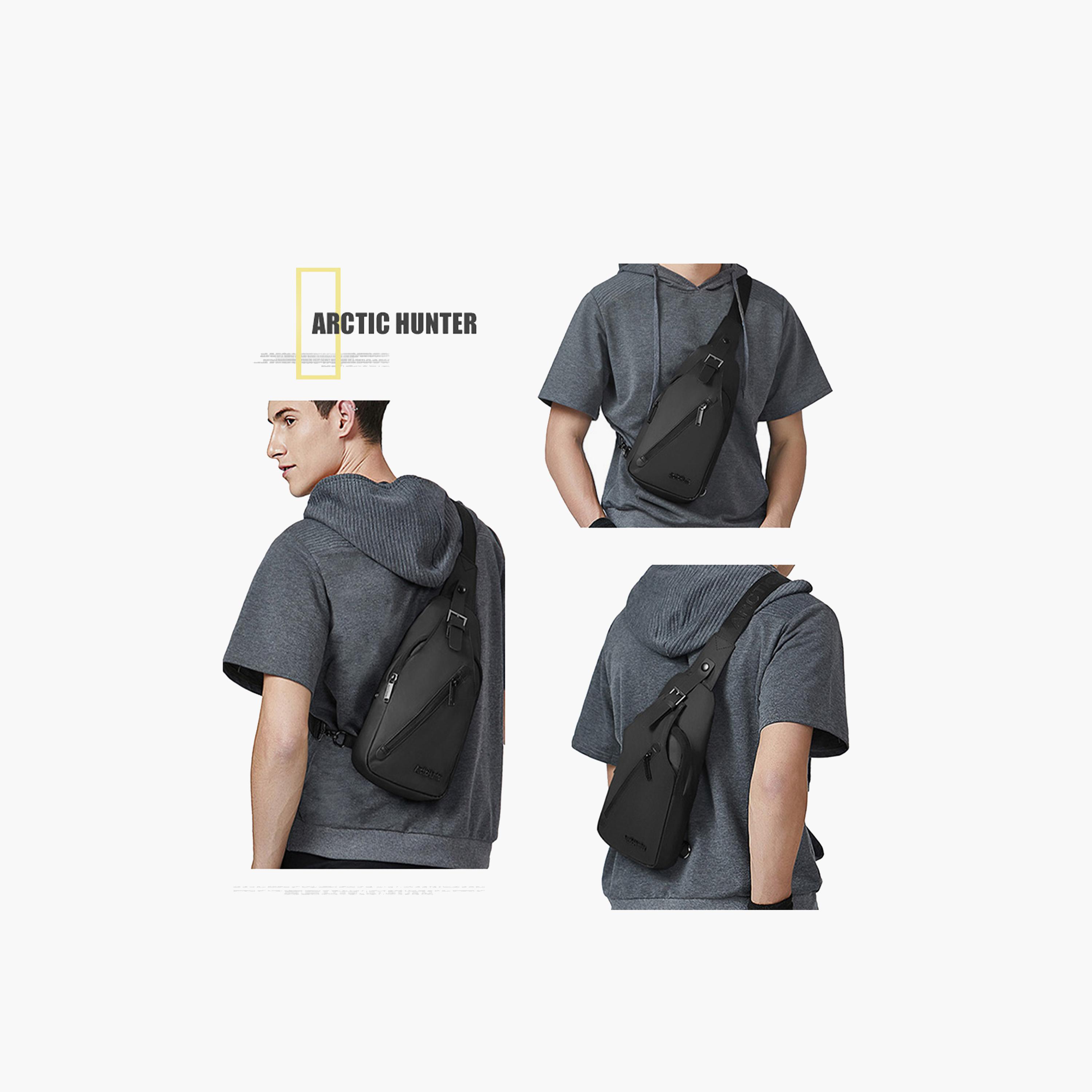 Arctic Hunter Water-Resistant Sling Bag with Zipper Closure and Built-in Earphone Jack-travel-accessories-image-6