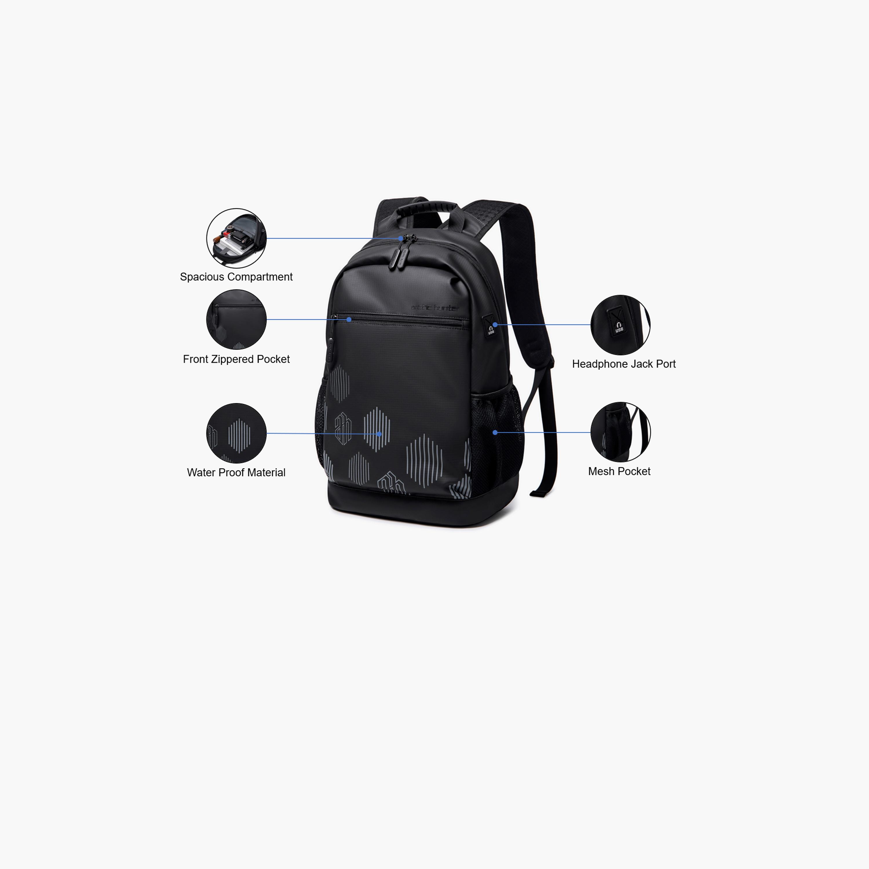 Arctic Hunter 17.7 Inches Laptop Bag Polyester with Built-in USB Port | B00489-travel-luggagesandbags-backpacks-image-3