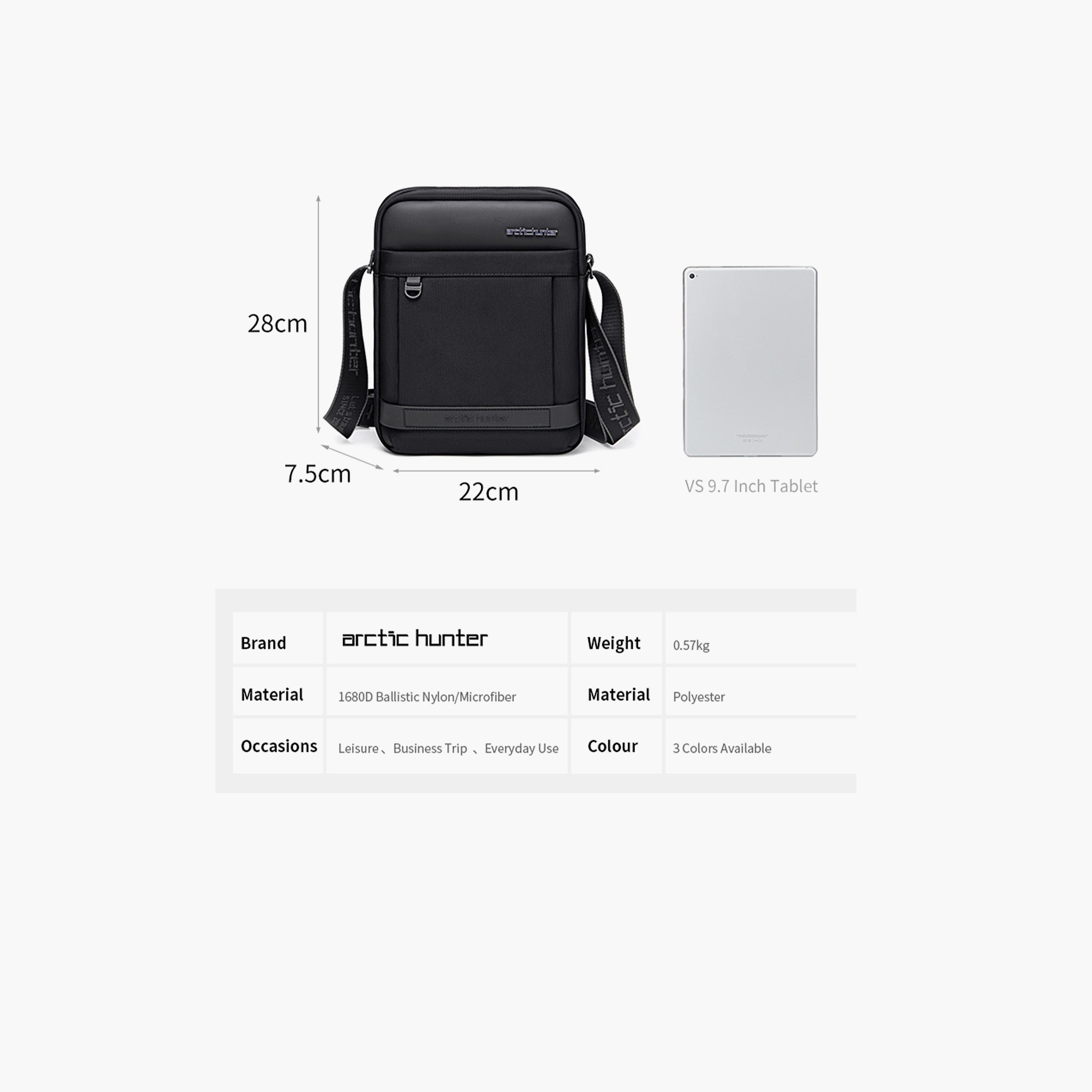 Arctic Hunter Water-Resistant and Anti-Theft Sling Bag with Zip Closure-men-bags-image-2