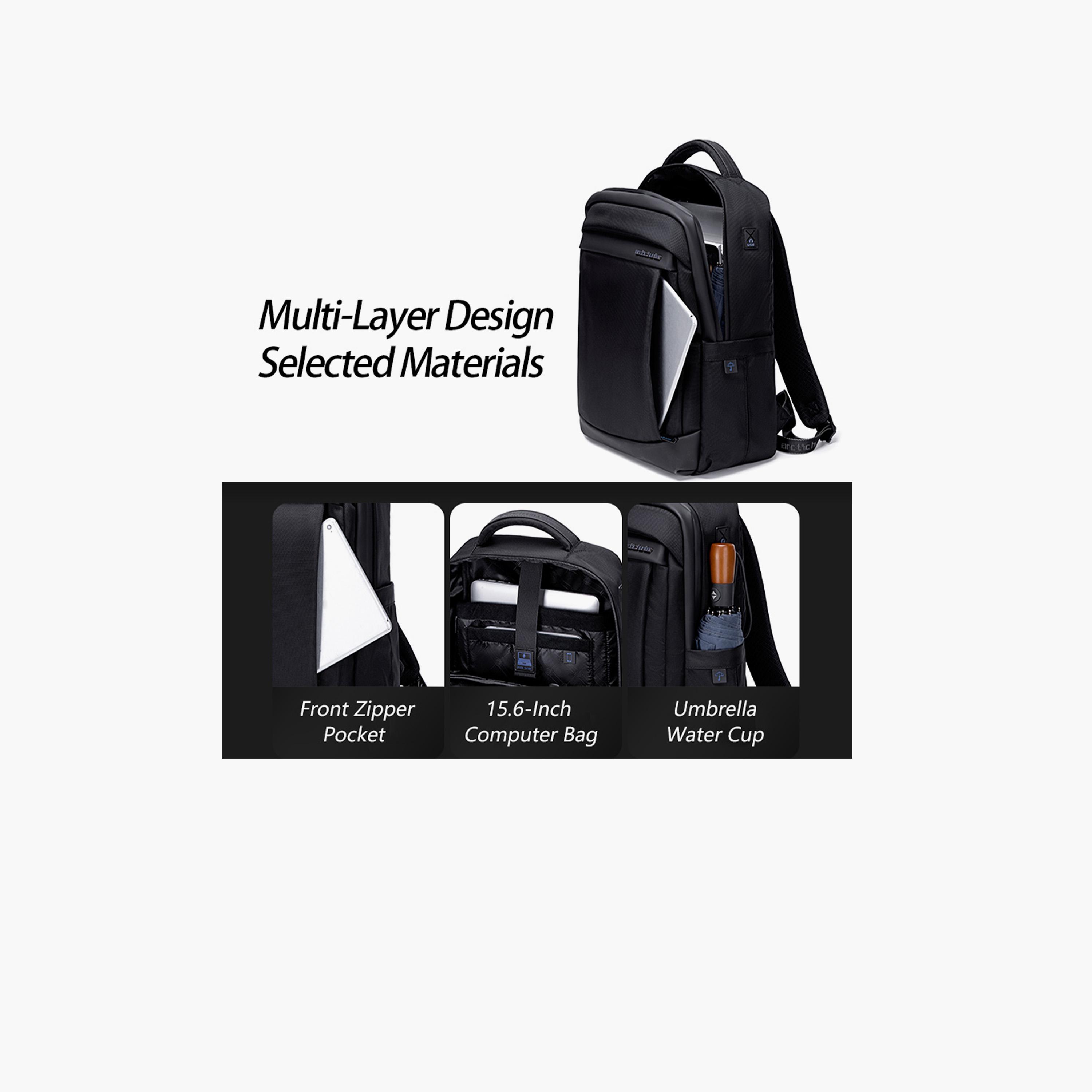 اركتيك هنتر- شنطة كمبيوتر محمول مقاس 15.6 إنش بوليستر مع منفذ USB مدمج | B00478-travel-luggagesandbags-backpacks-image-5