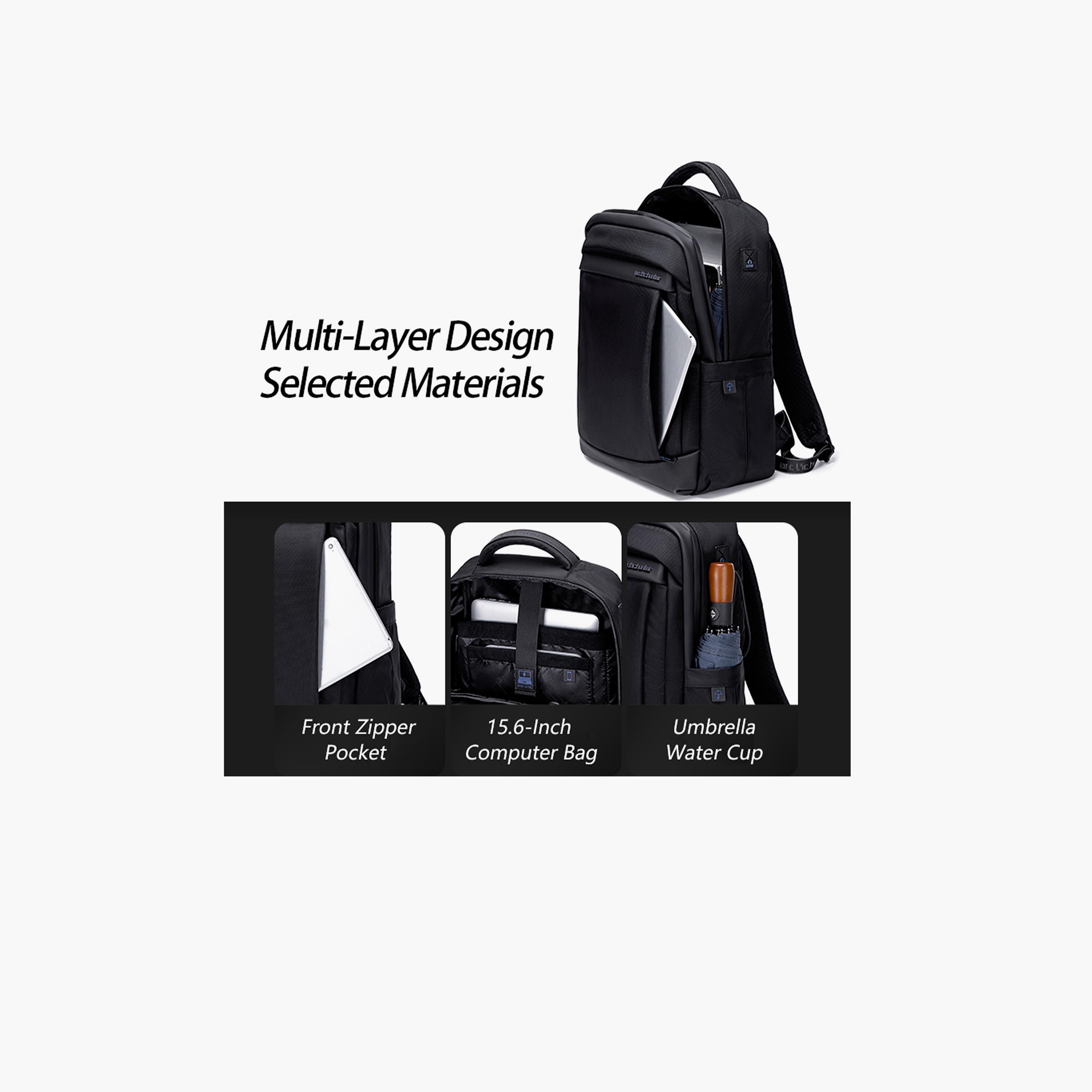 Arctic Hunter 15.6 Inches Laptop Bag Polyester with Built-in USB Port | B00478-travel-luggagesandbags-backpacks-image-6