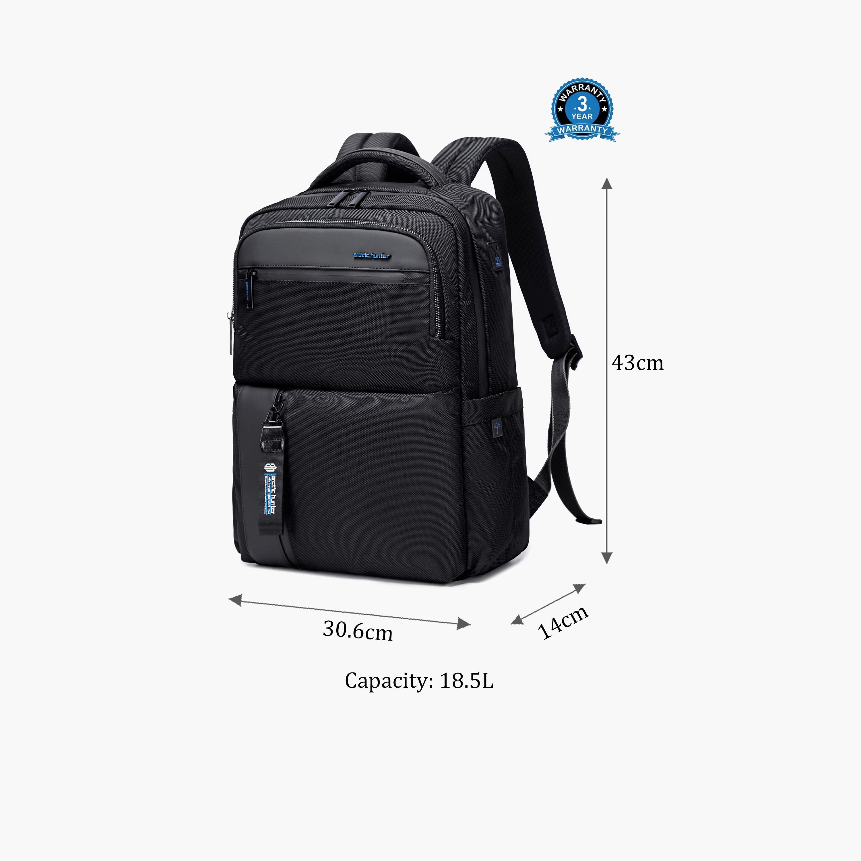 Arctic Hunter 18.5L | 15.6 Inches Laptop Bag Polyester Blend with Multi Compartments and Scratch Resistance | B00477-travel-luggagesandbags-backpacks-image-2