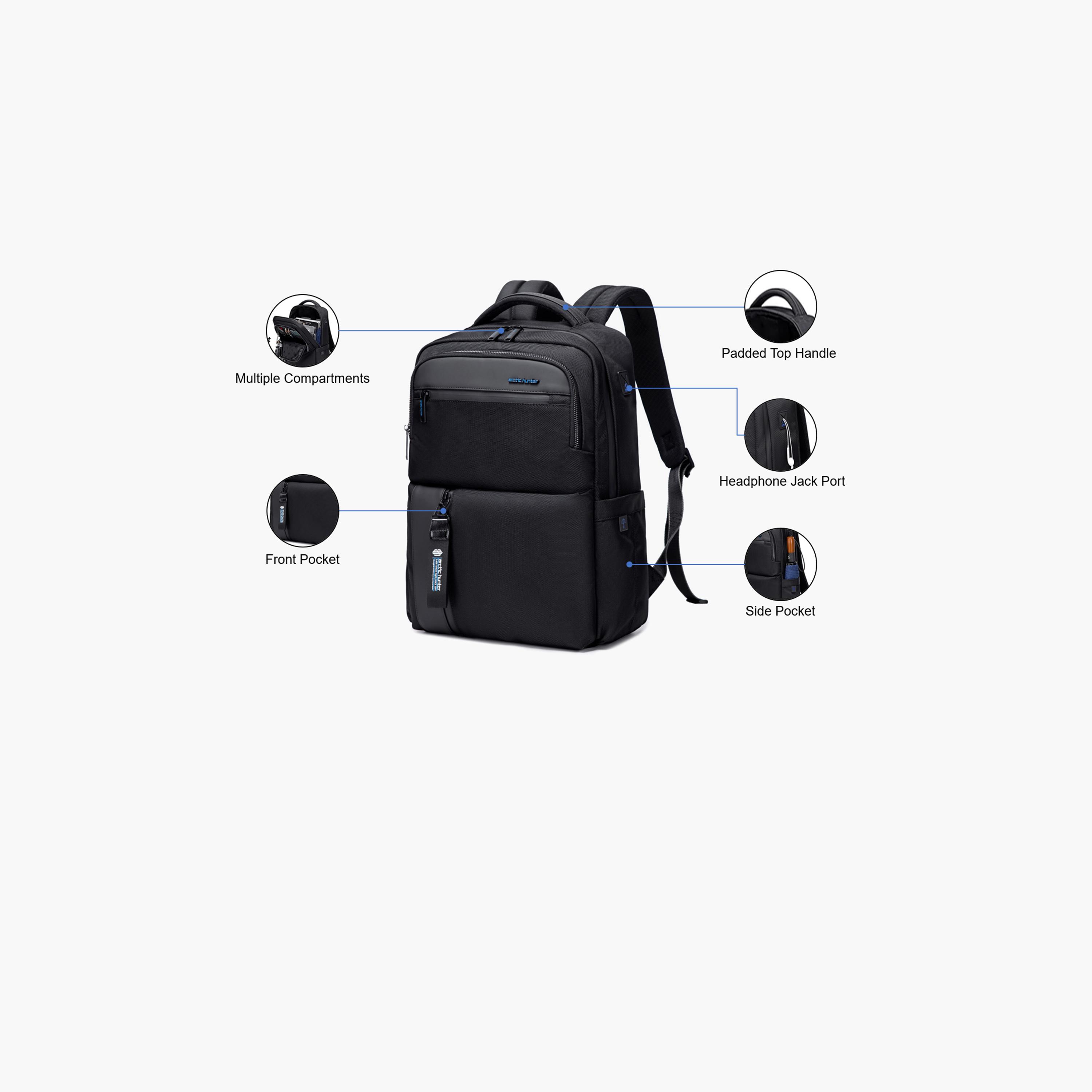Arctic Hunter 18.5L | 15.6 Inches Laptop Bag Polyester Blend with Multi Compartments and Scratch Resistance | B00477-travel-luggagesandbags-backpacks-image-3