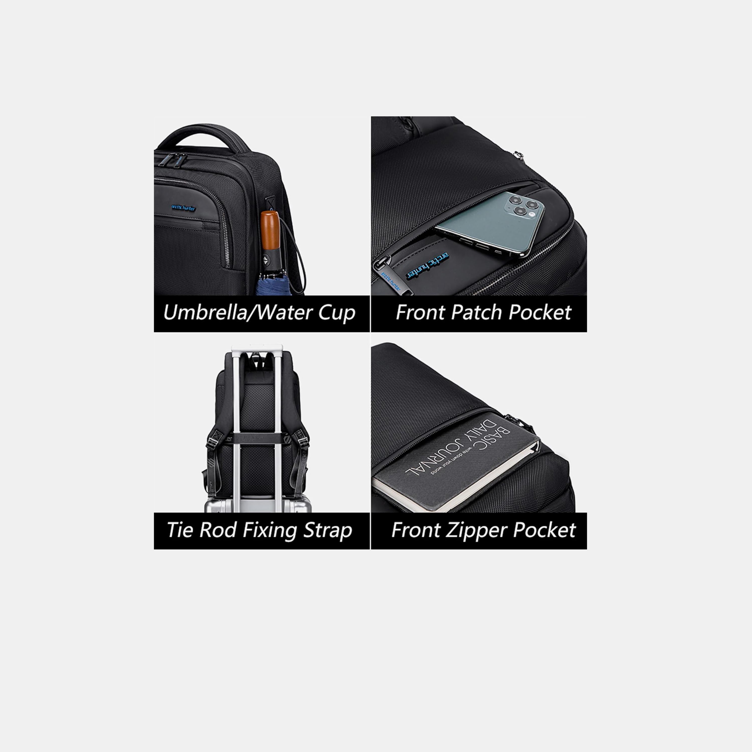 Arctic Hunter 18.5L | 15.6 Inches Laptop Bag Polyester Blend with Multi Compartments and Scratch Resistance | B00477-travel-luggagesandbags-backpacks-image-4