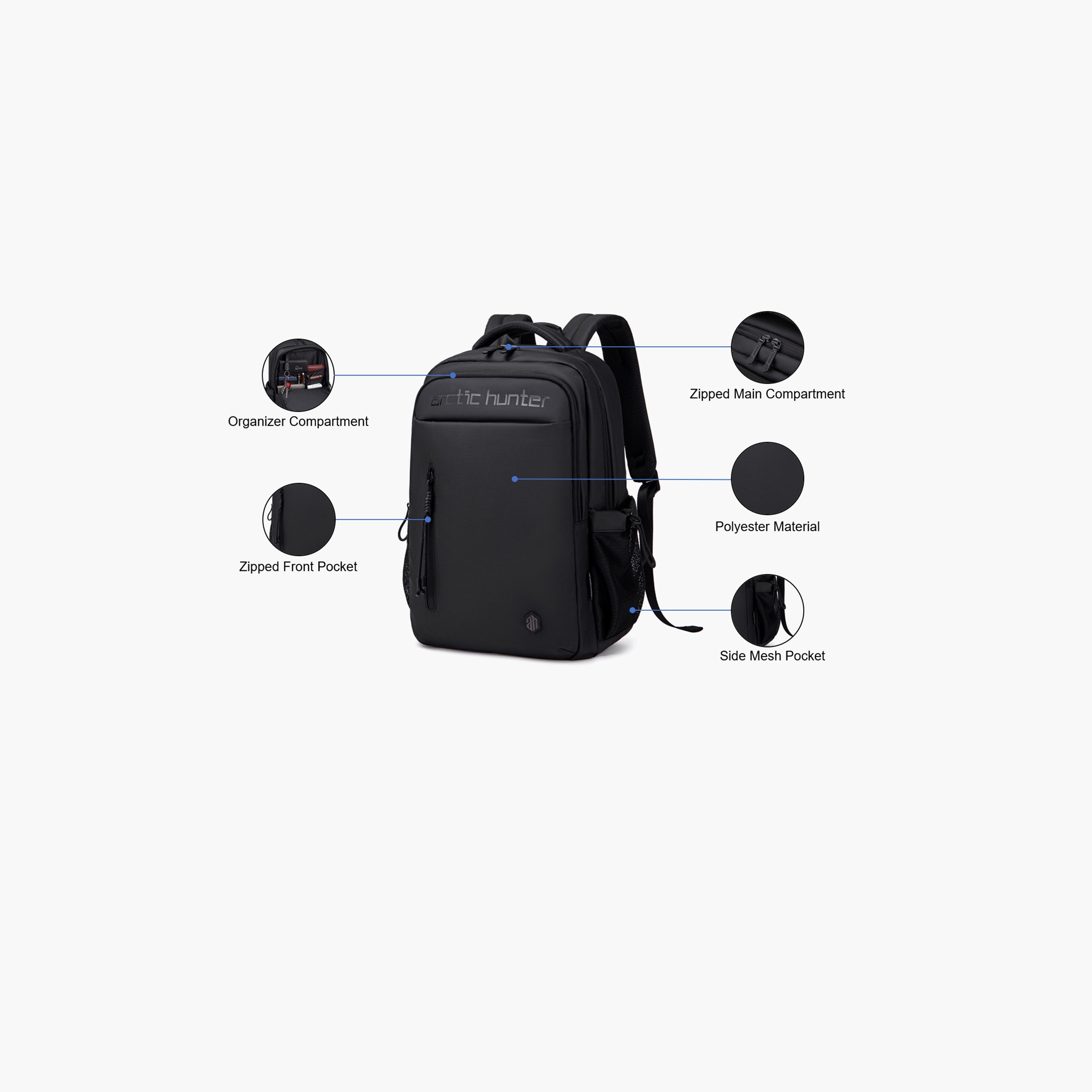 Arctic Hunter 21L | 16.7 Inches Laptop Bag Polyester with Water Resistance | B00534-travel-luggagesandbags-backpacks-image-3