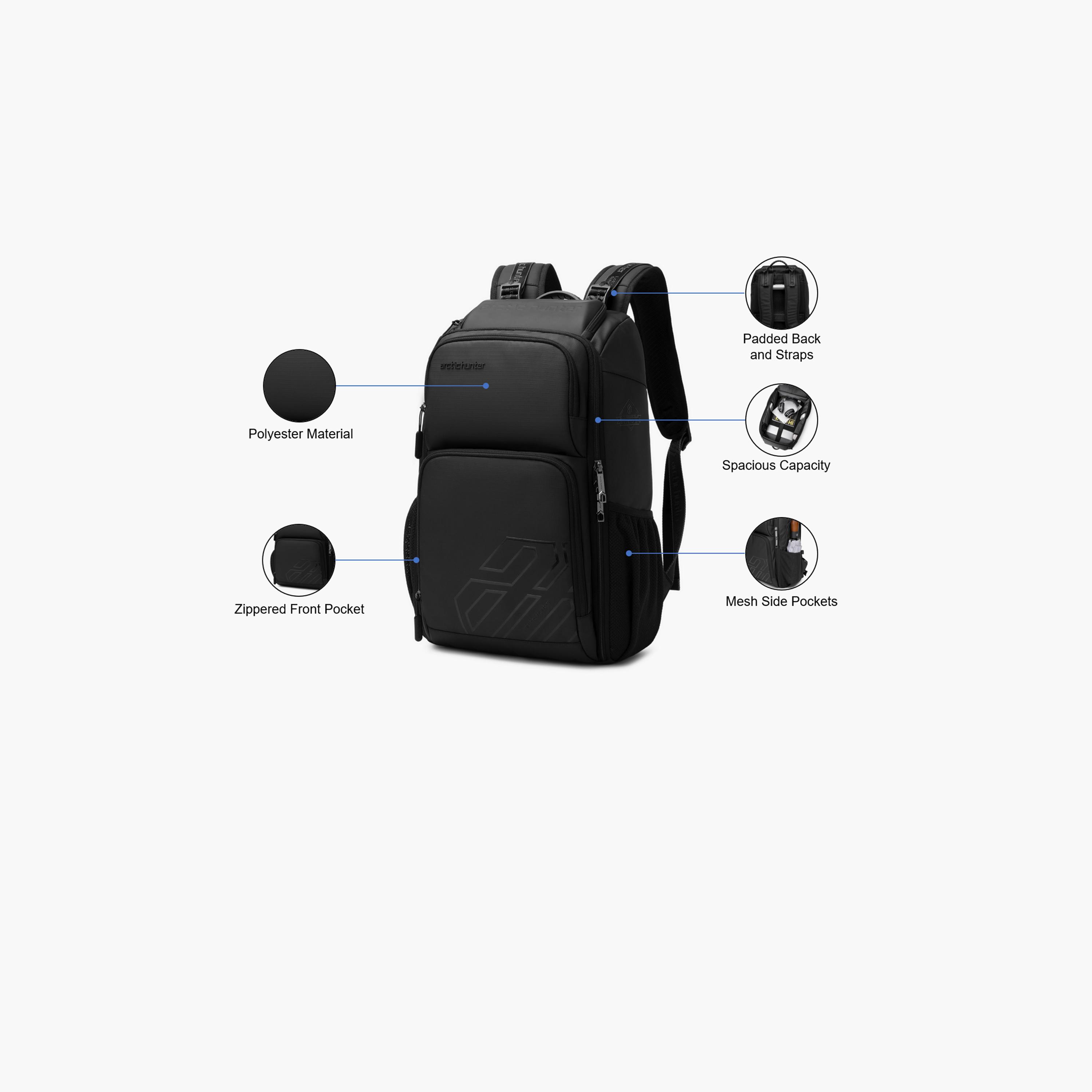 Arctic Hunter 22L | 18 Inches Laptop Bag Polyester Blend with Sunglass Pouch | B00461-travel-luggagesandbags-backpacks-image-3