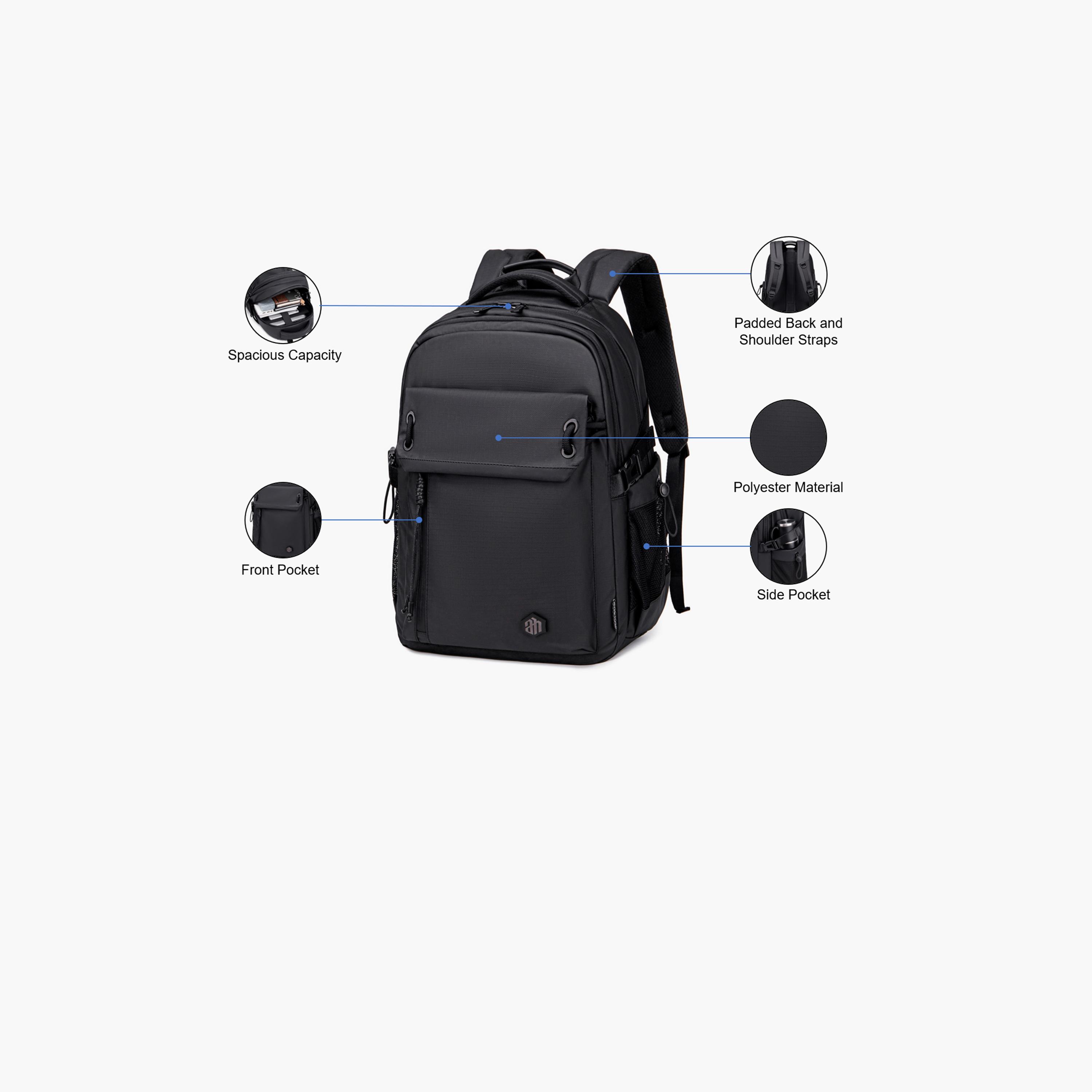 Arctic Hunter 25L | 18 Inches Laptop Bag Polyester with Water Resistance | B00531-travel-luggagesandbags-backpacks-image-3