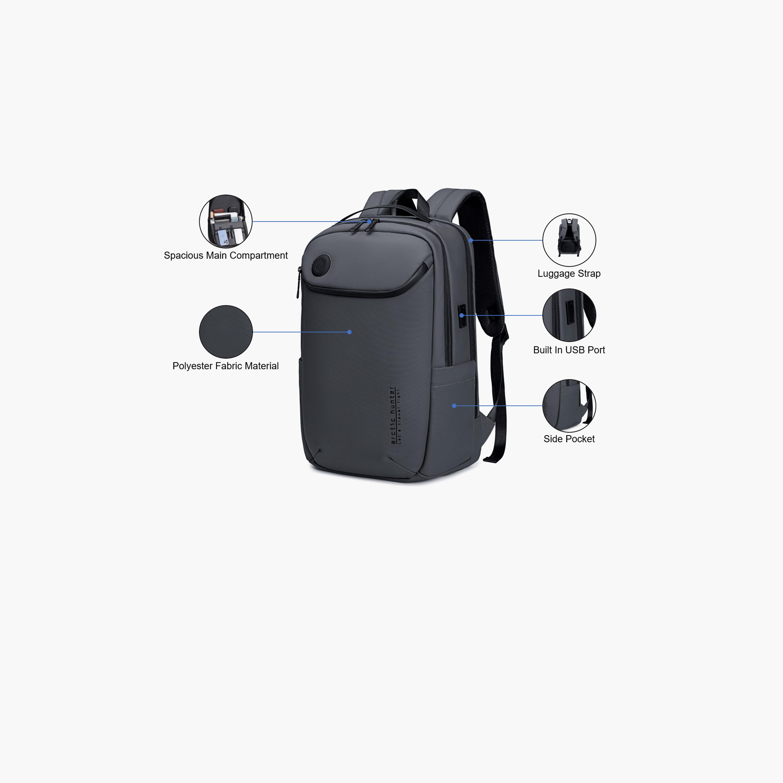 Arctic Hunter 25L | 18.8 Inches Laptop Bag Polyester Blend with Built-in USB/Headphone Port | B00555-travel-luggagesandbags-backpacks-image-3