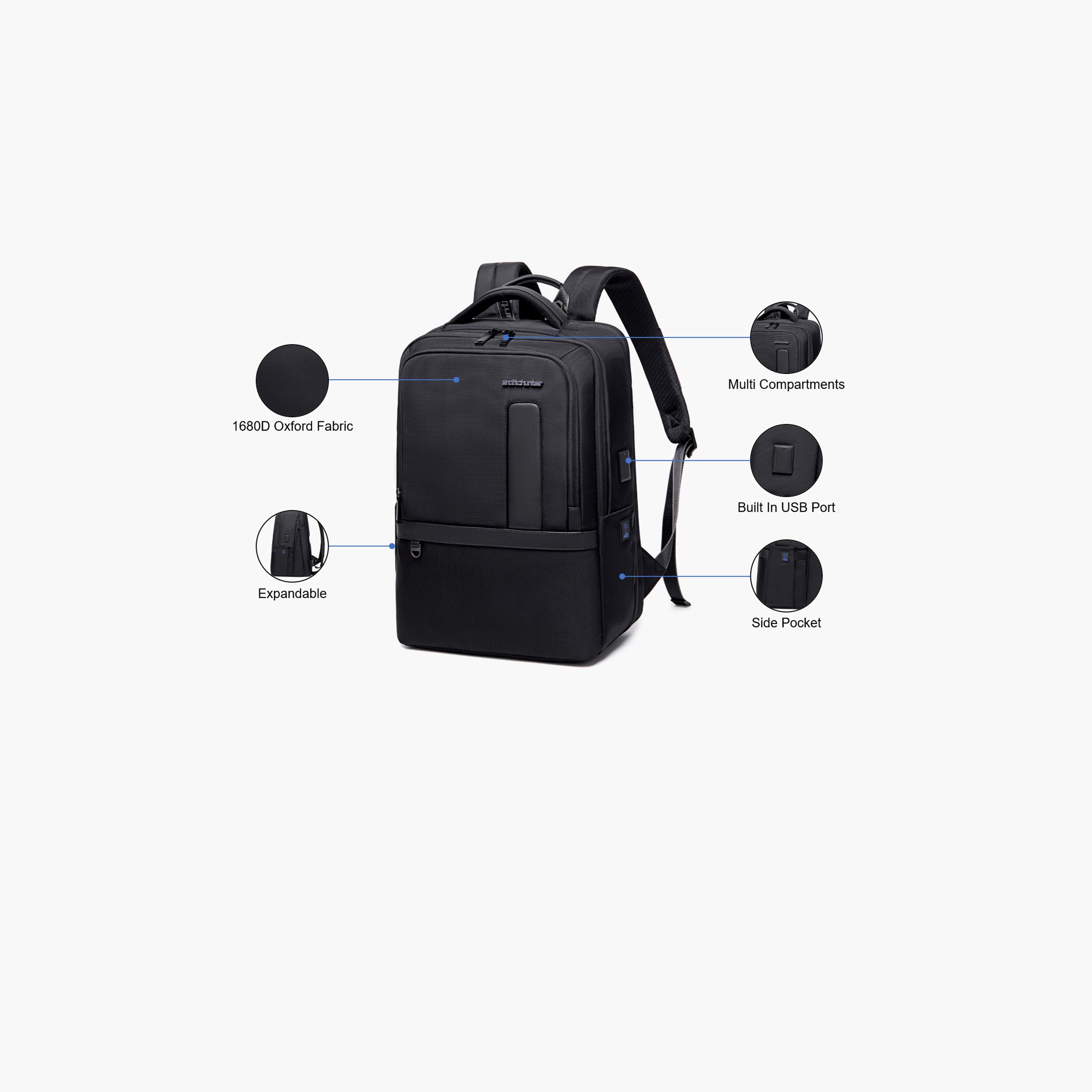 Arctic Hunter 17.3 Inches Laptop Bag Polyester Blend with Built-in USB Port | B00490-travel-luggagesandbags-backpacks-image-3