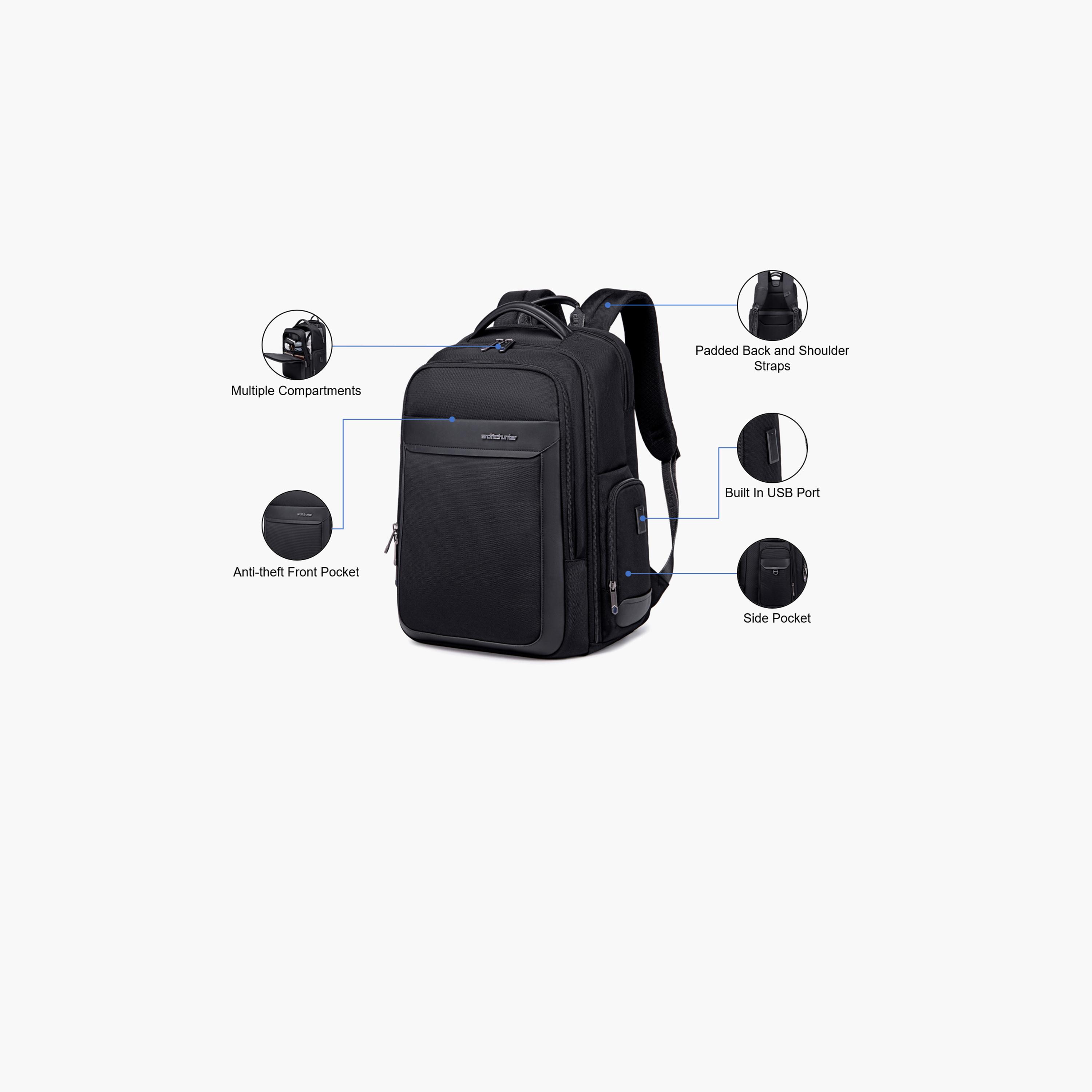 Arctic Hunter 19 Inches Laptop Bag Polyester with Built-in USB/Headphone Port | B00544-travel-luggagesandbags-backpacks-image-3