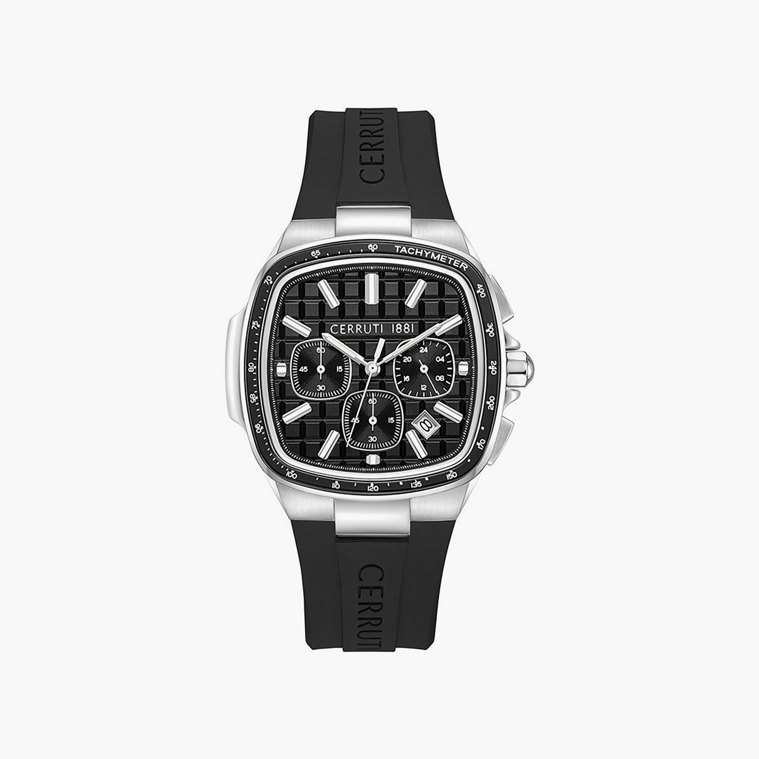 Cerruti 1881 Men's 49 MM Black Chronograph Silicone Watch | CIWGO0050002-men-watchesandjewellery-watches-image-1
