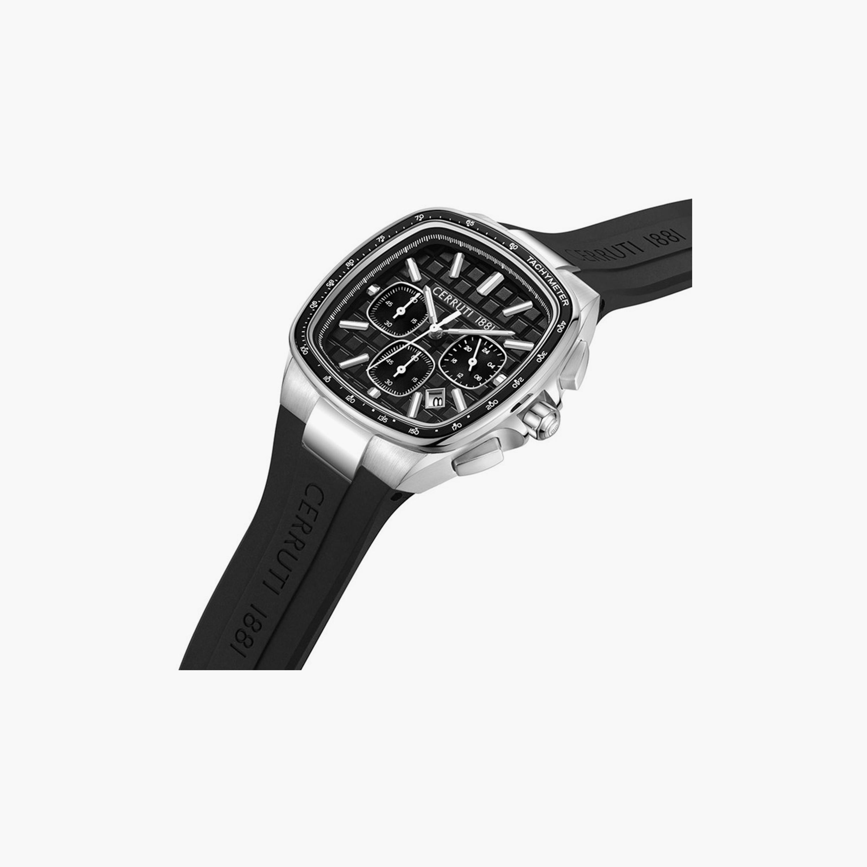 Cerruti 1881 Men's 49 MM Black Chronograph Silicone Watch | CIWGO0050002-men-watchesandjewellery-watches-image-2