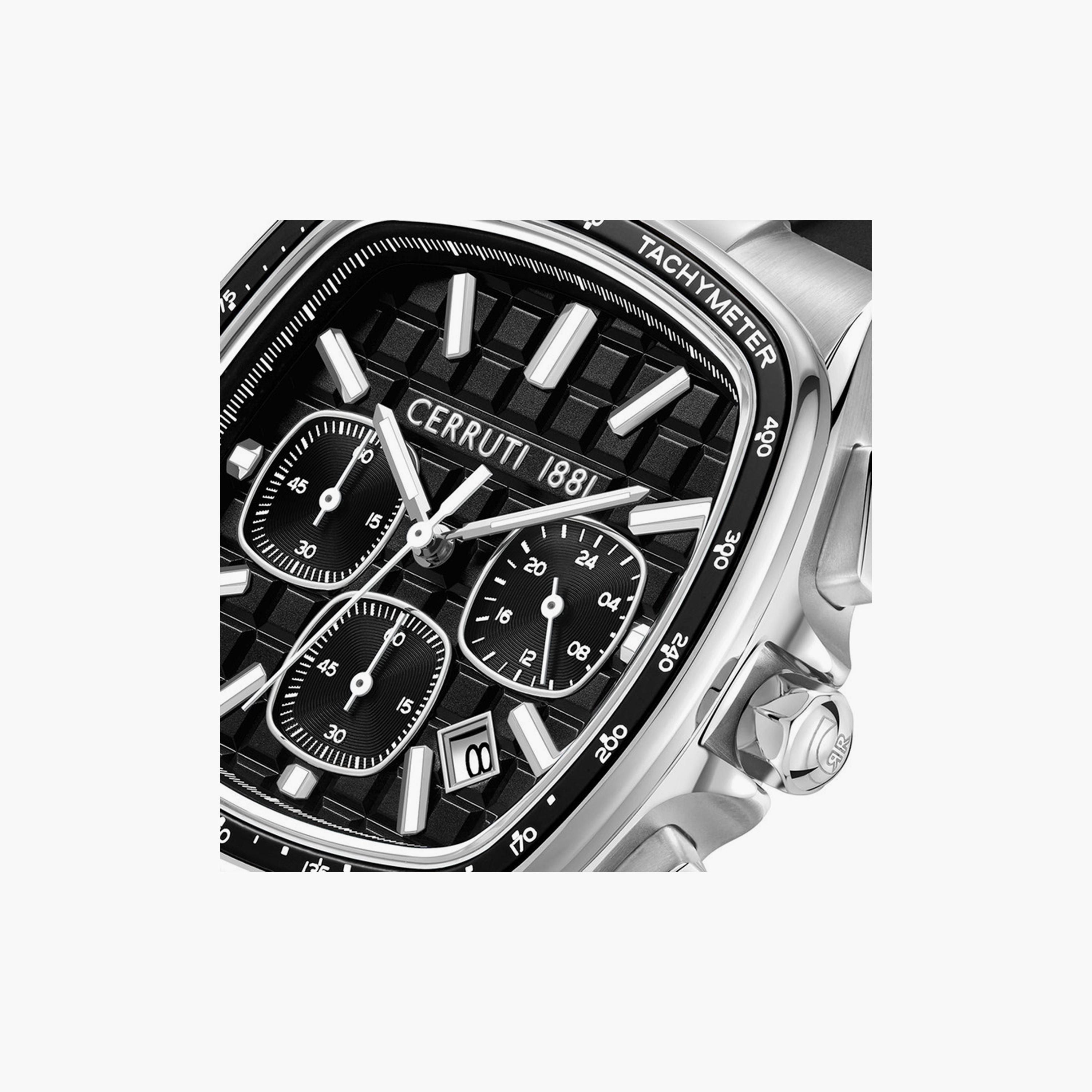 Cerruti 1881 Men's 49 MM Black Chronograph Silicone Watch | CIWGO0050002-men-watchesandjewellery-watches-image-4