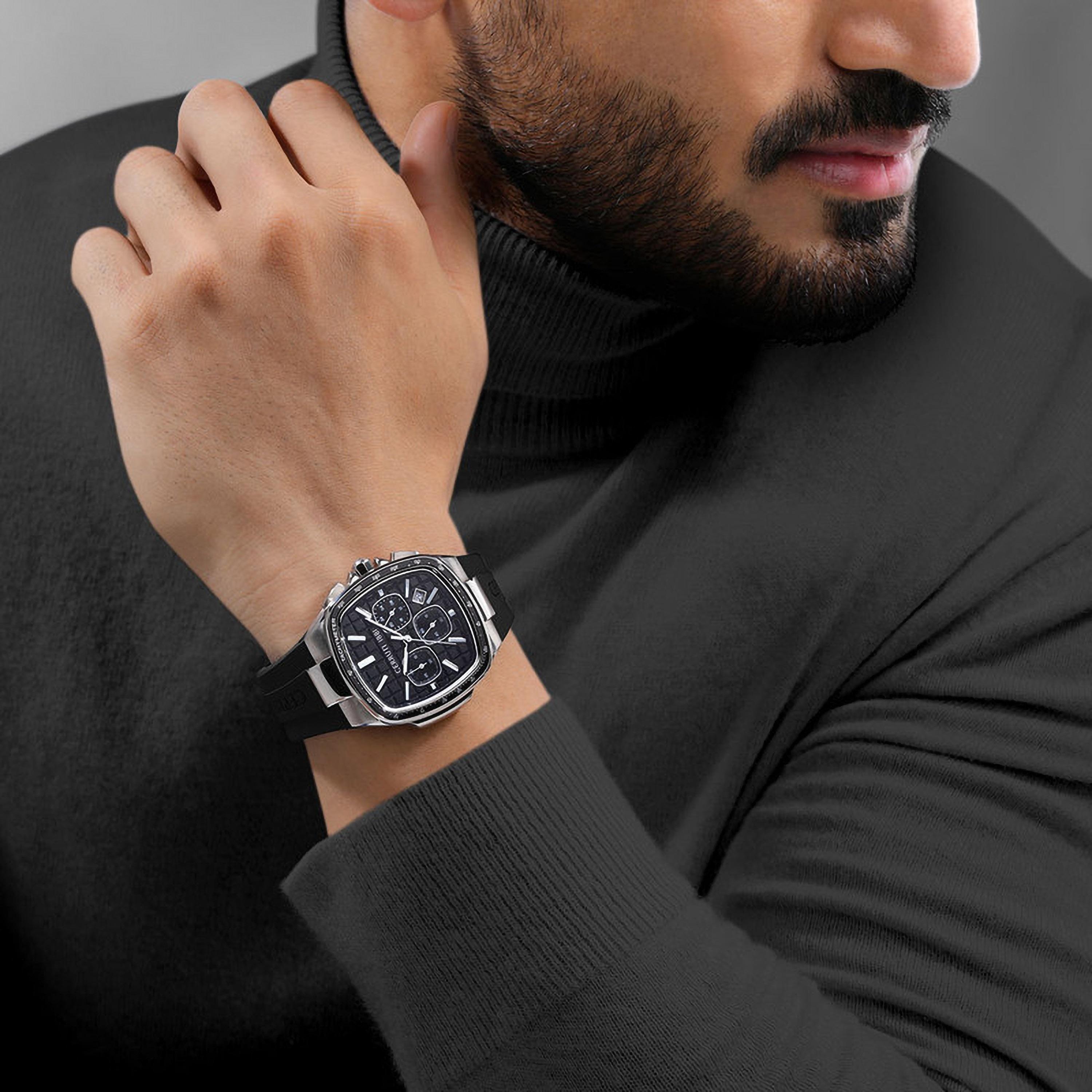 Cerruti 1881 Men's 49 MM Black Chronograph Silicone Watch | CIWGO0050002-men-watchesandjewellery-watches-image-5