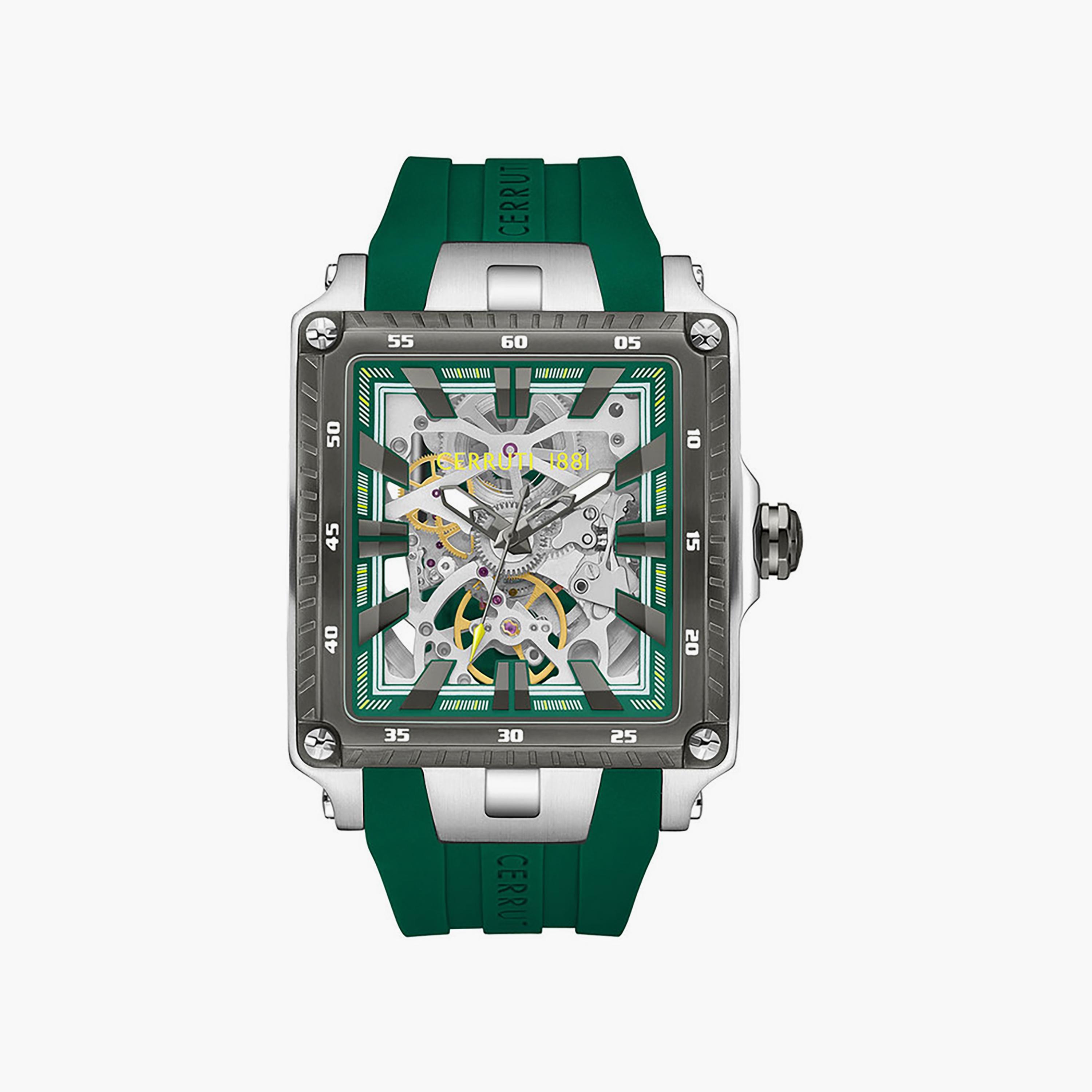 ساعة للرجال 58 ملم أوتوماتيكية سيليكون أخضر من شيروتي 1881 | CIWGR0053702-men-watchesandjewellery-watches-image-1