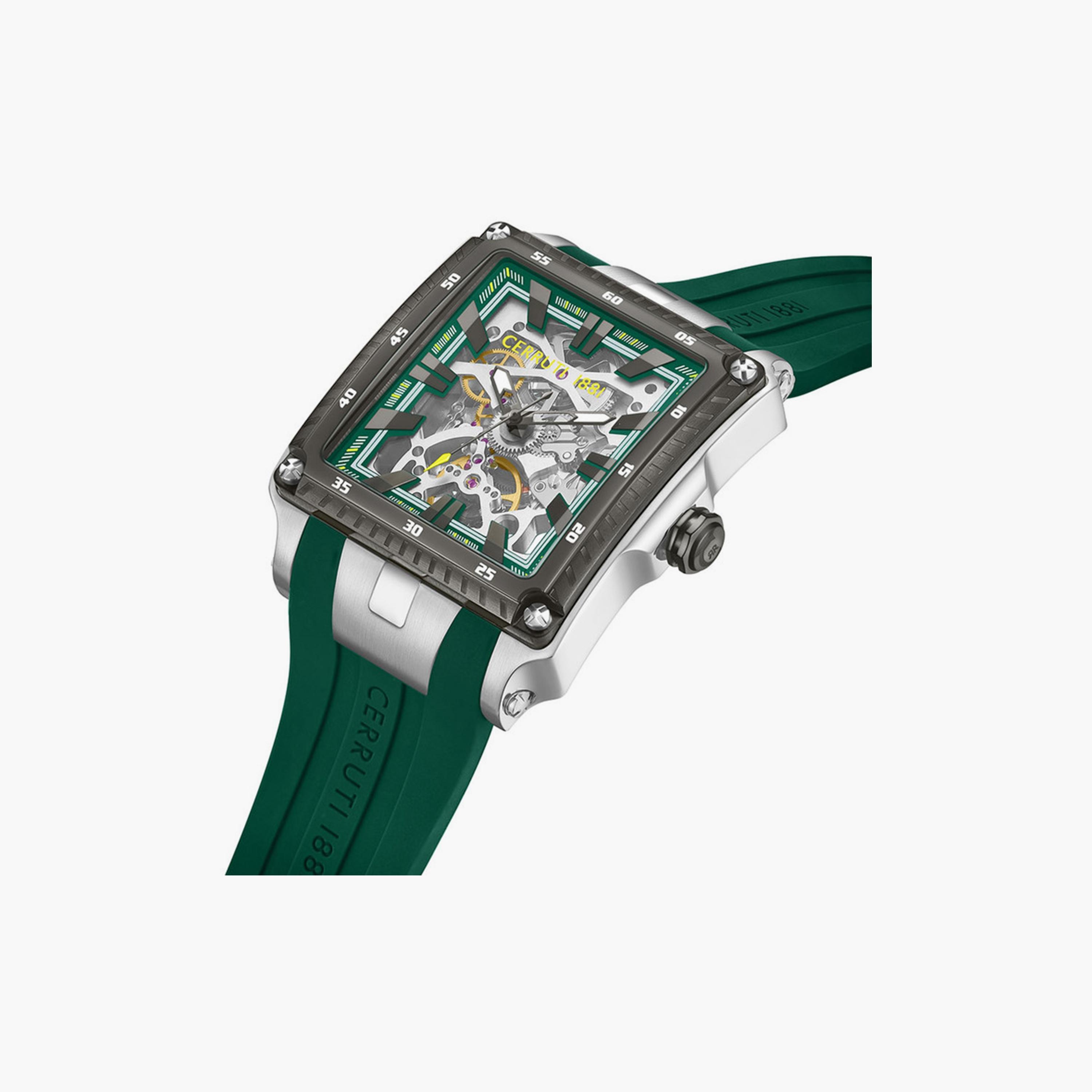 ساعة للرجال 58 ملم أوتوماتيكية سيليكون أخضر من شيروتي 1881 | CIWGR0053702-men-watchesandjewellery-watches-image-2