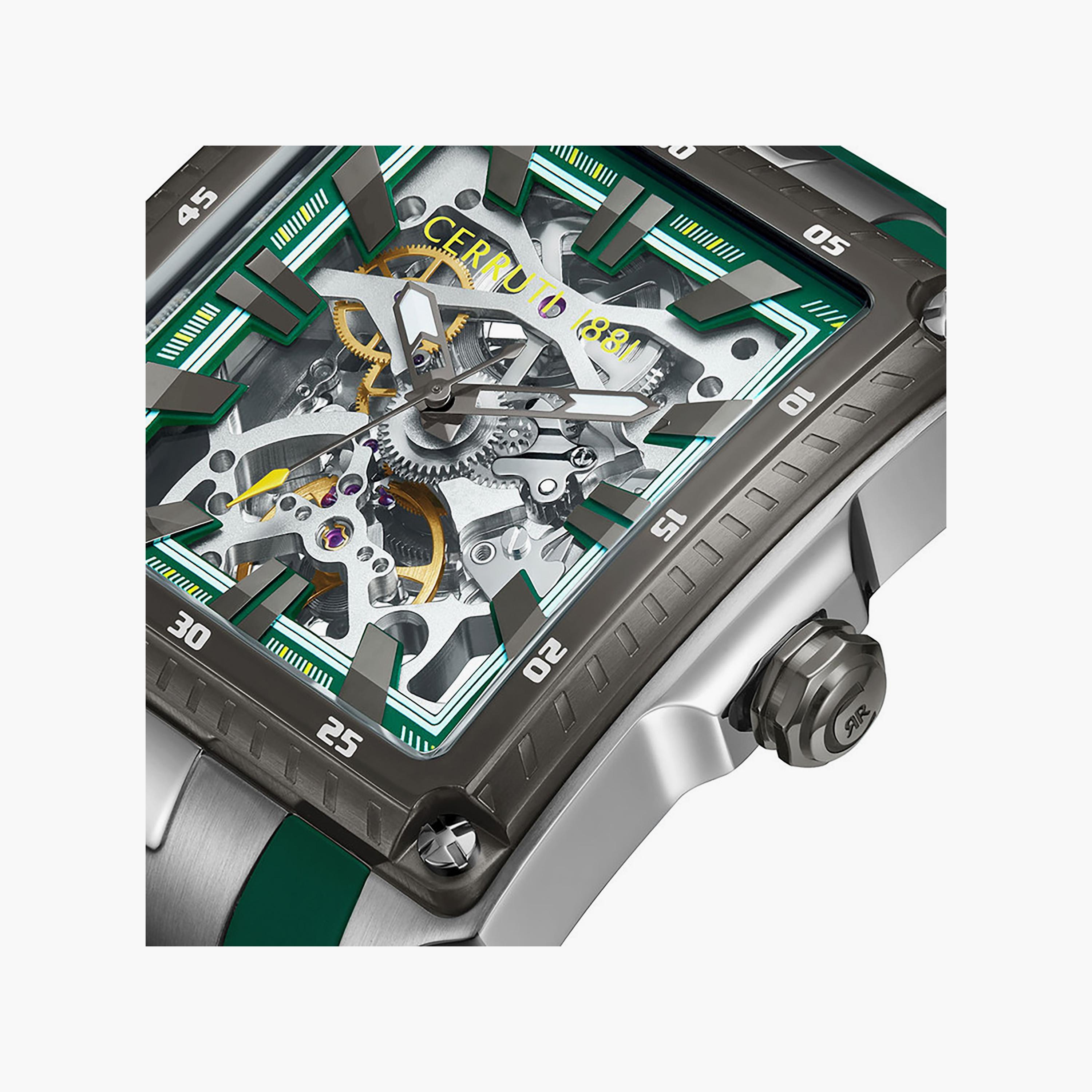 ساعة للرجال 58 ملم أوتوماتيكية سيليكون أخضر من شيروتي 1881 | CIWGR0053702-men-watchesandjewellery-watches-image-4