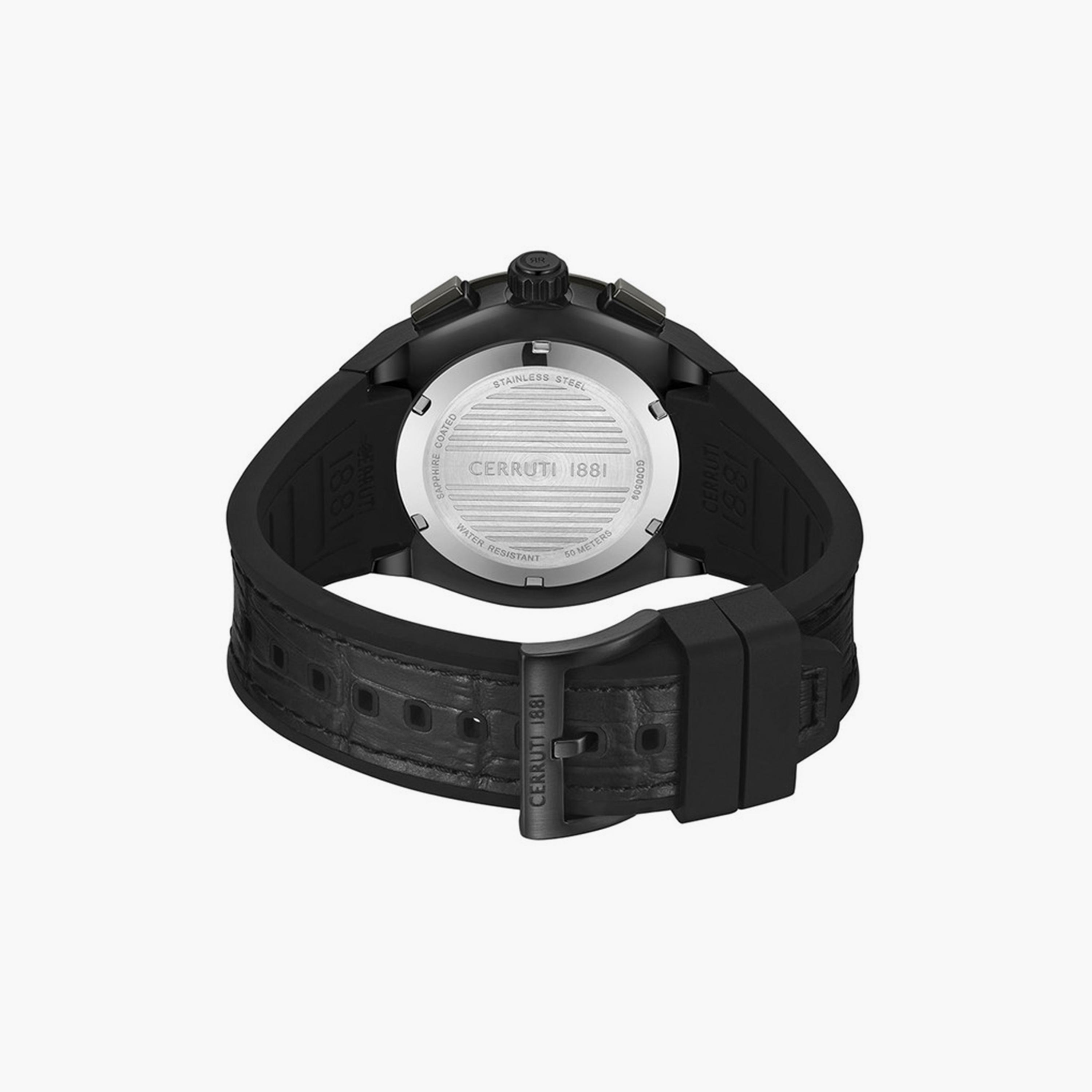 Cerruti 1881 Men's 55 MM Black Chronograph Silicone Watch | CIWGO0050902-men-watchesandjewellery-watches-image-3